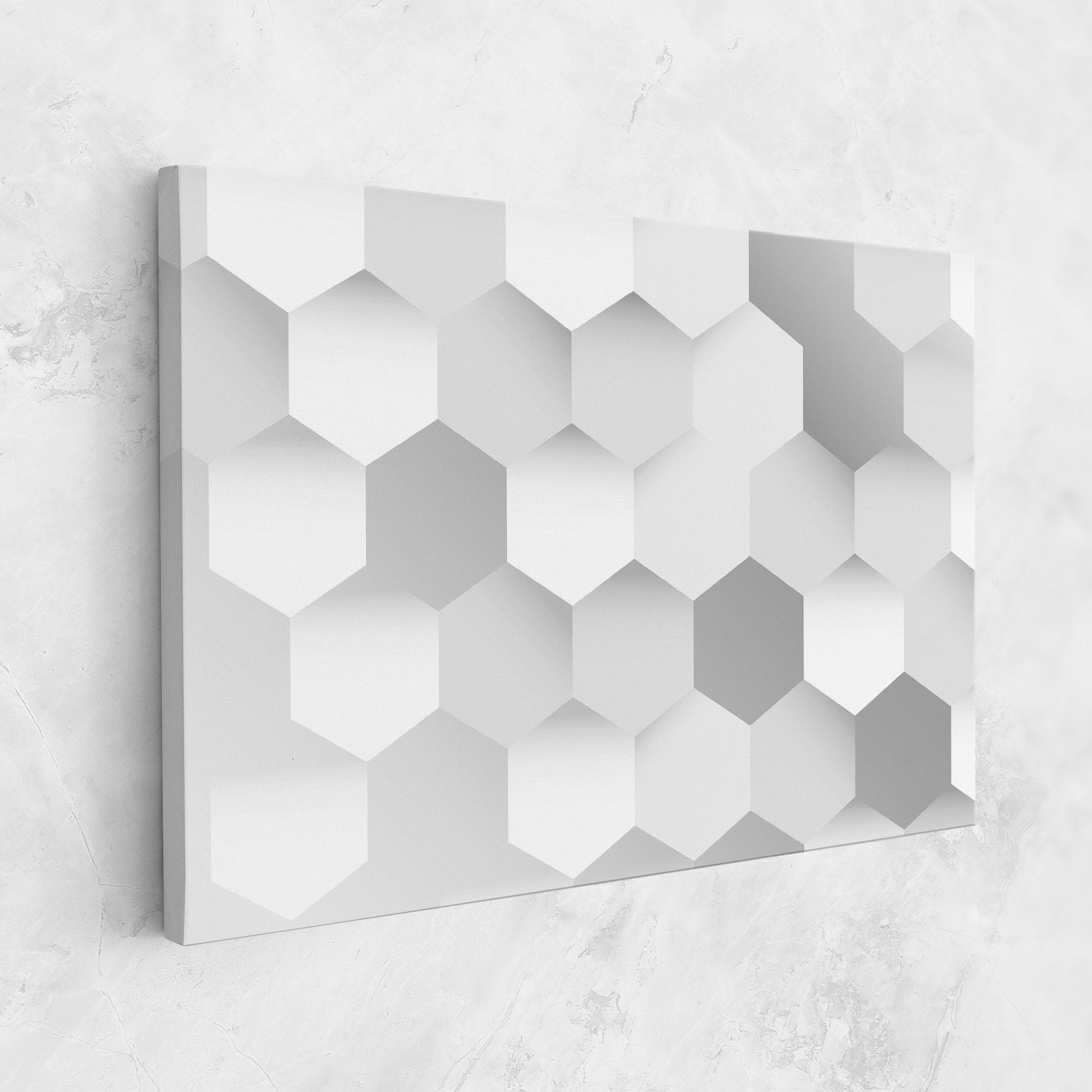 Tablou Canvas Grey White Triangle mockup 1