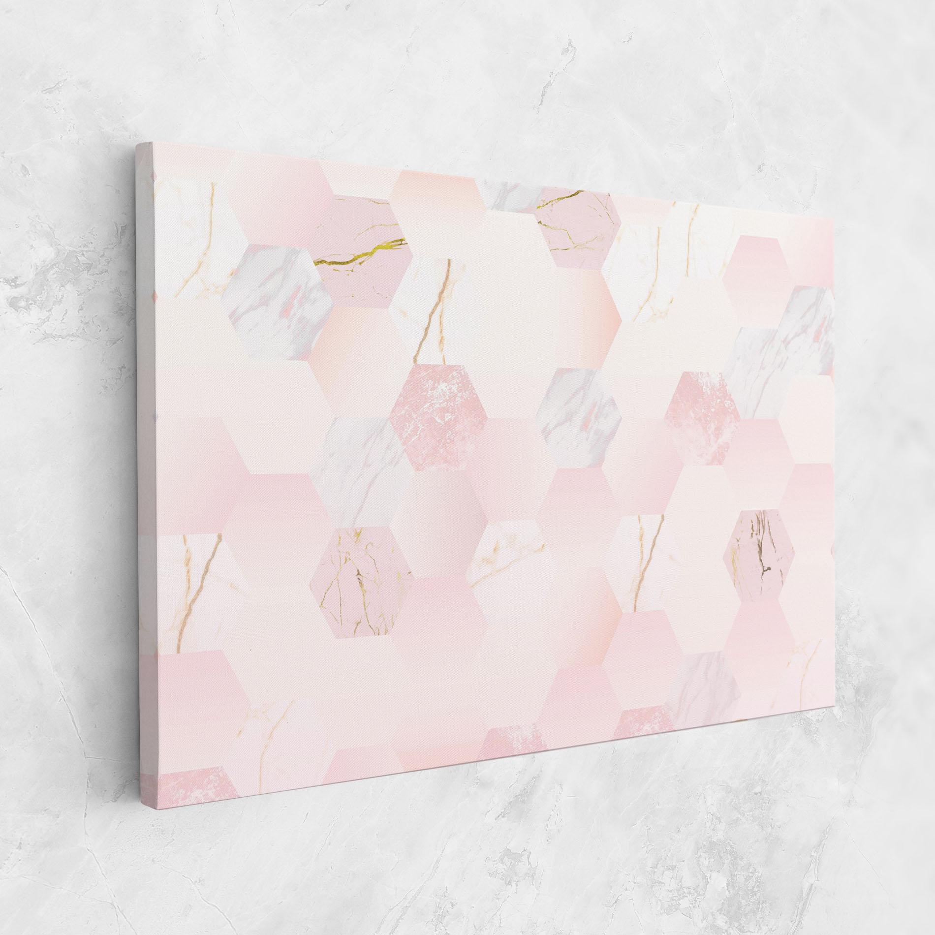 Tablou Canvas Pink Hexanon mockup 1