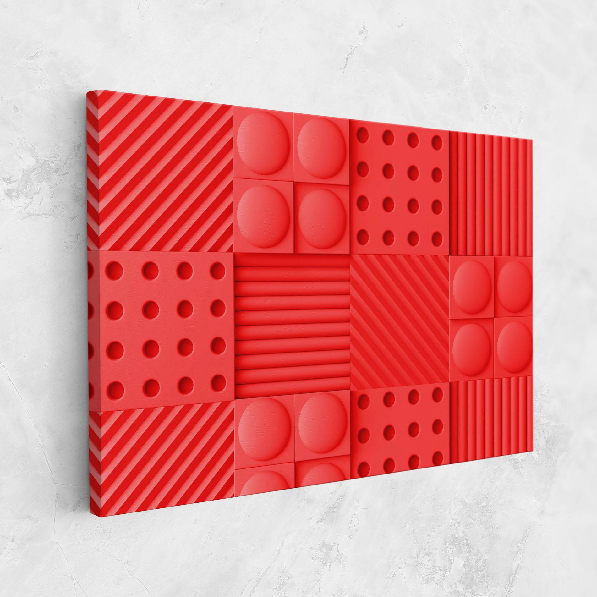 Tablou Canvas Red Square Circle mockup 1