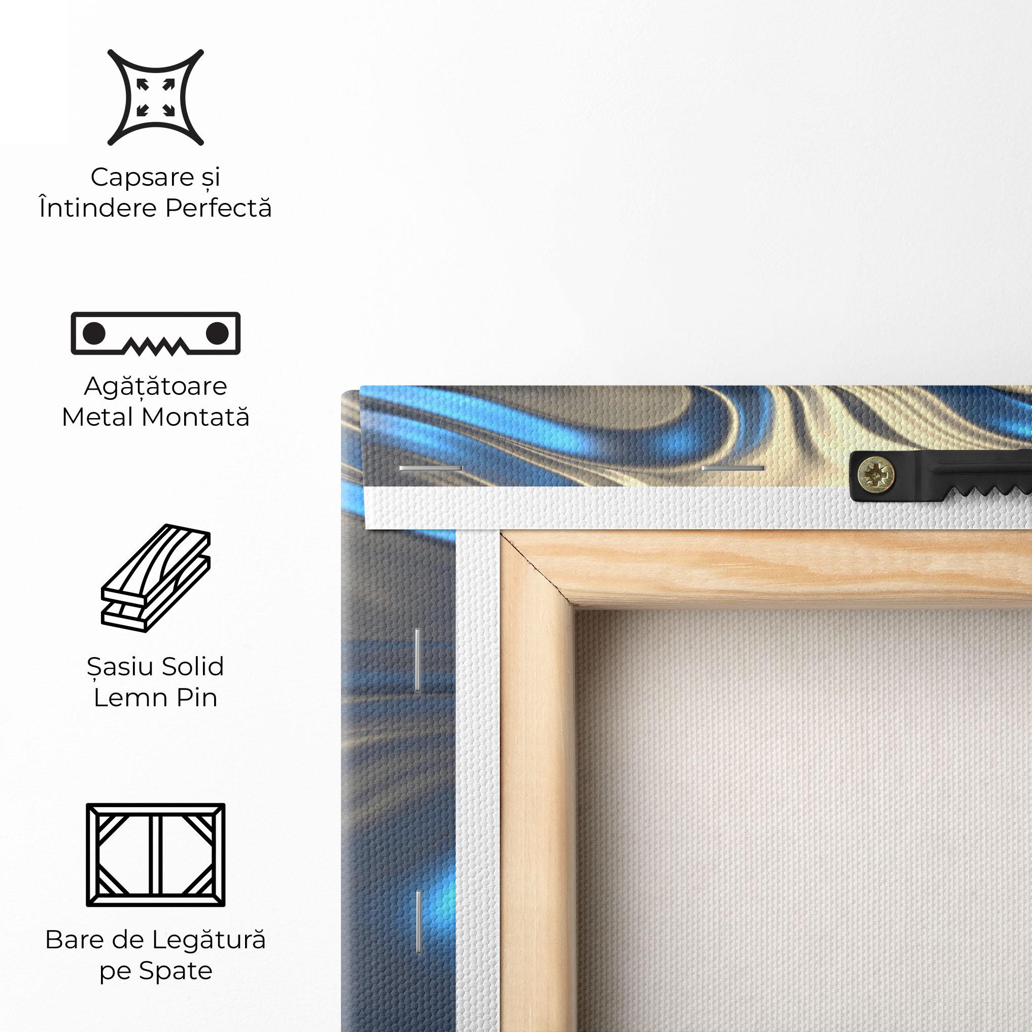 Tablou Canvas Blue Silver Liquid mockup 5