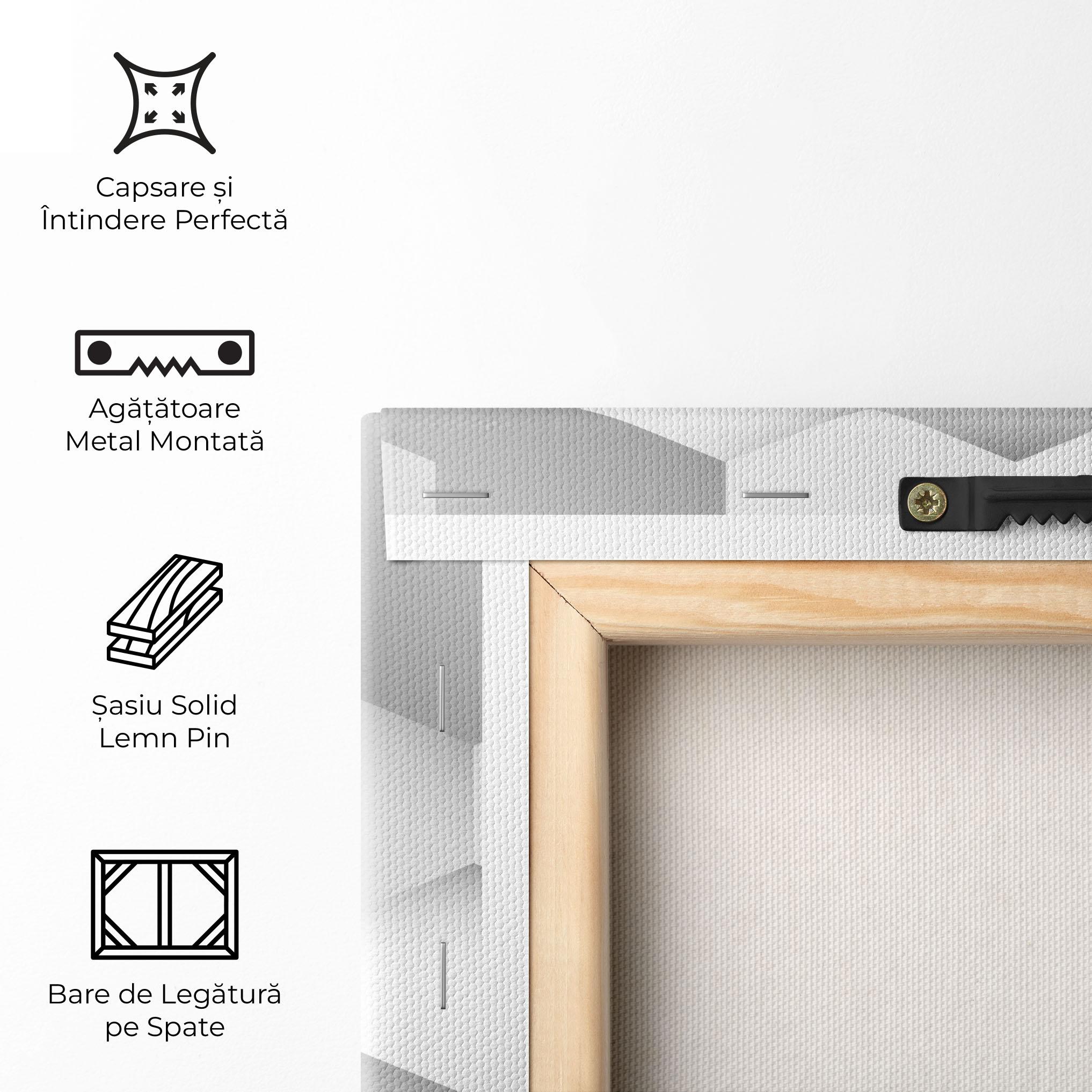 Tablou Canvas Grey White Triangle mockup 5