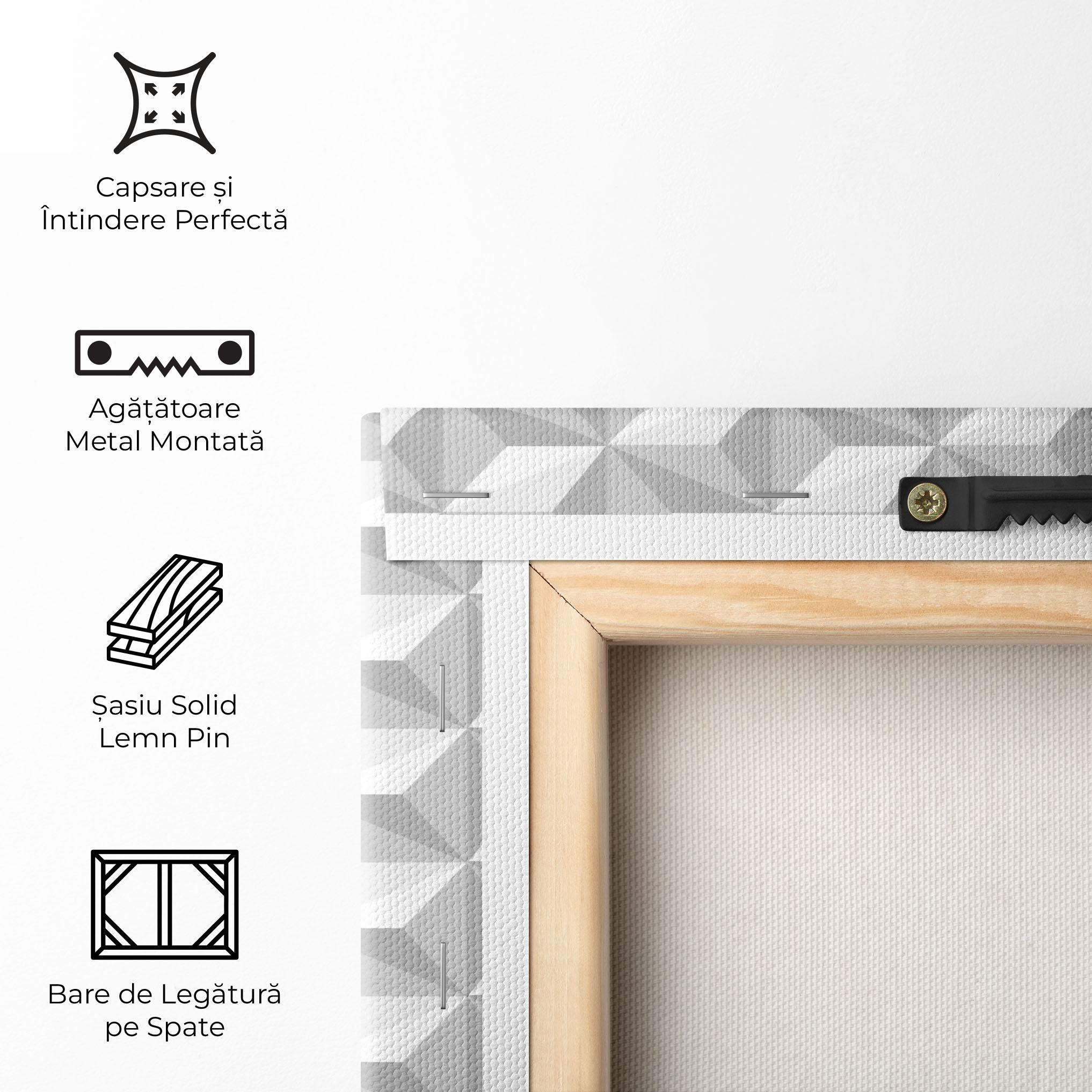 Tablou Canvas White Triangle Pattern mockup 5