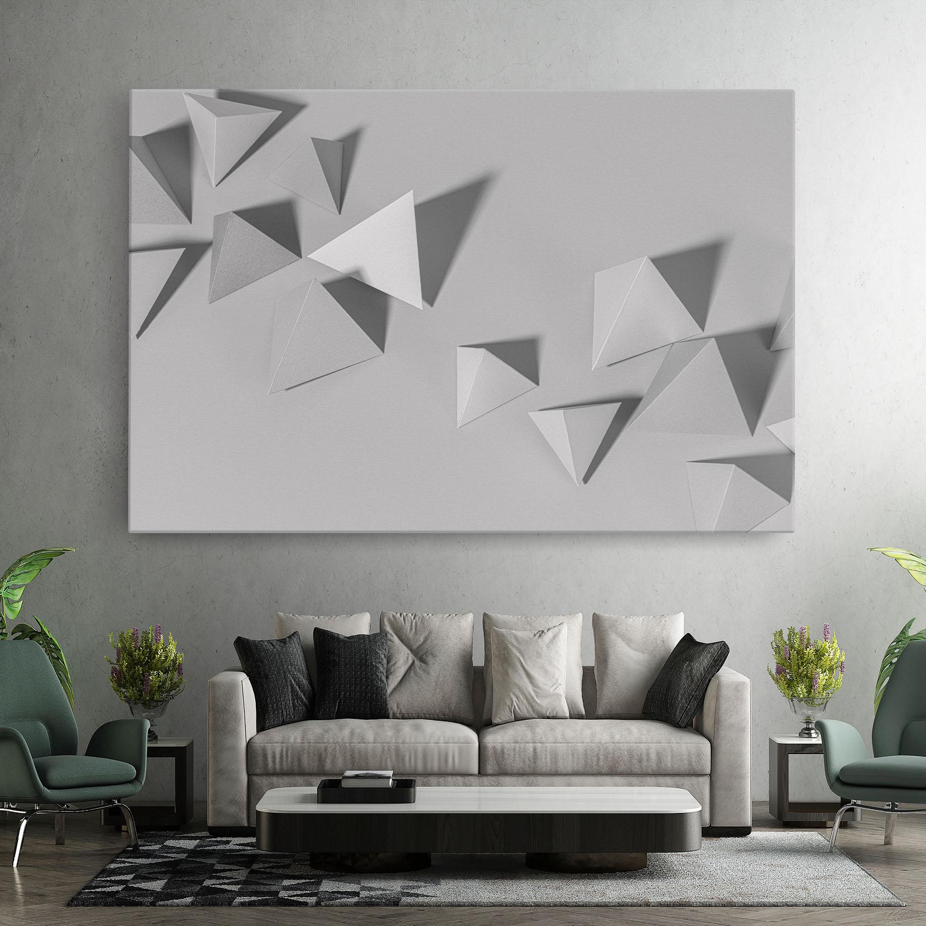 Tablou Canvas 3d White Triangle mockup 7