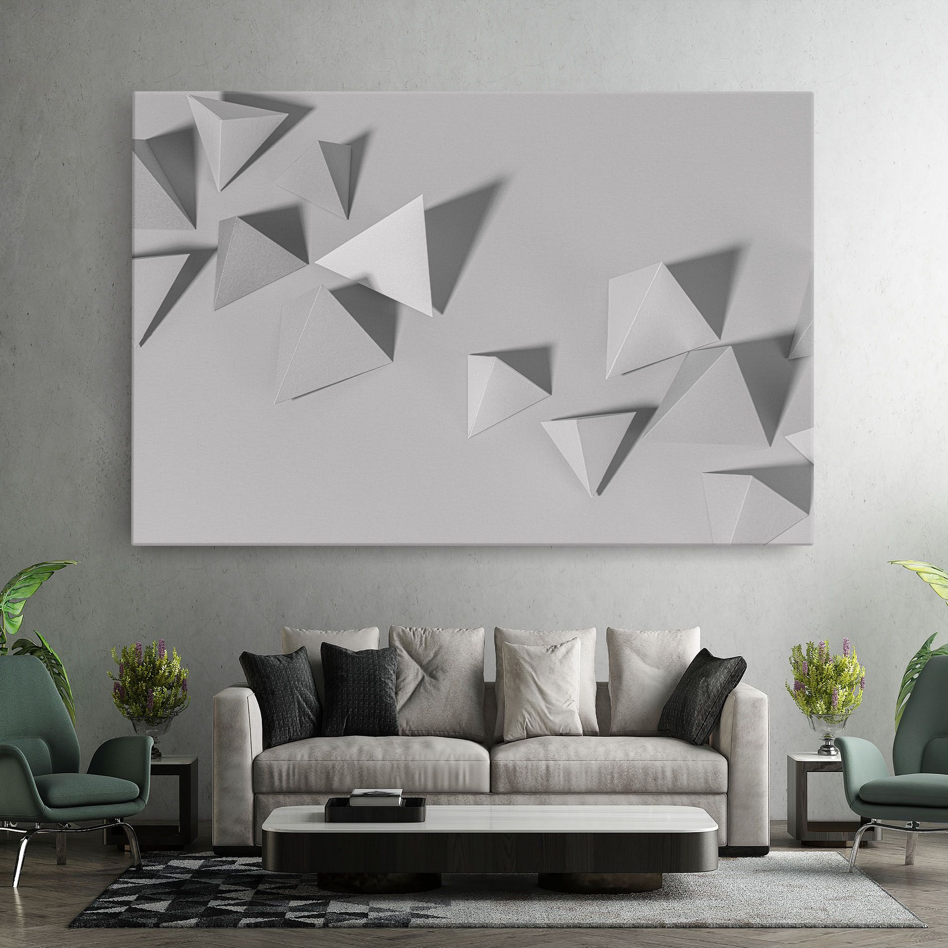 3d White Triangle mockup 7