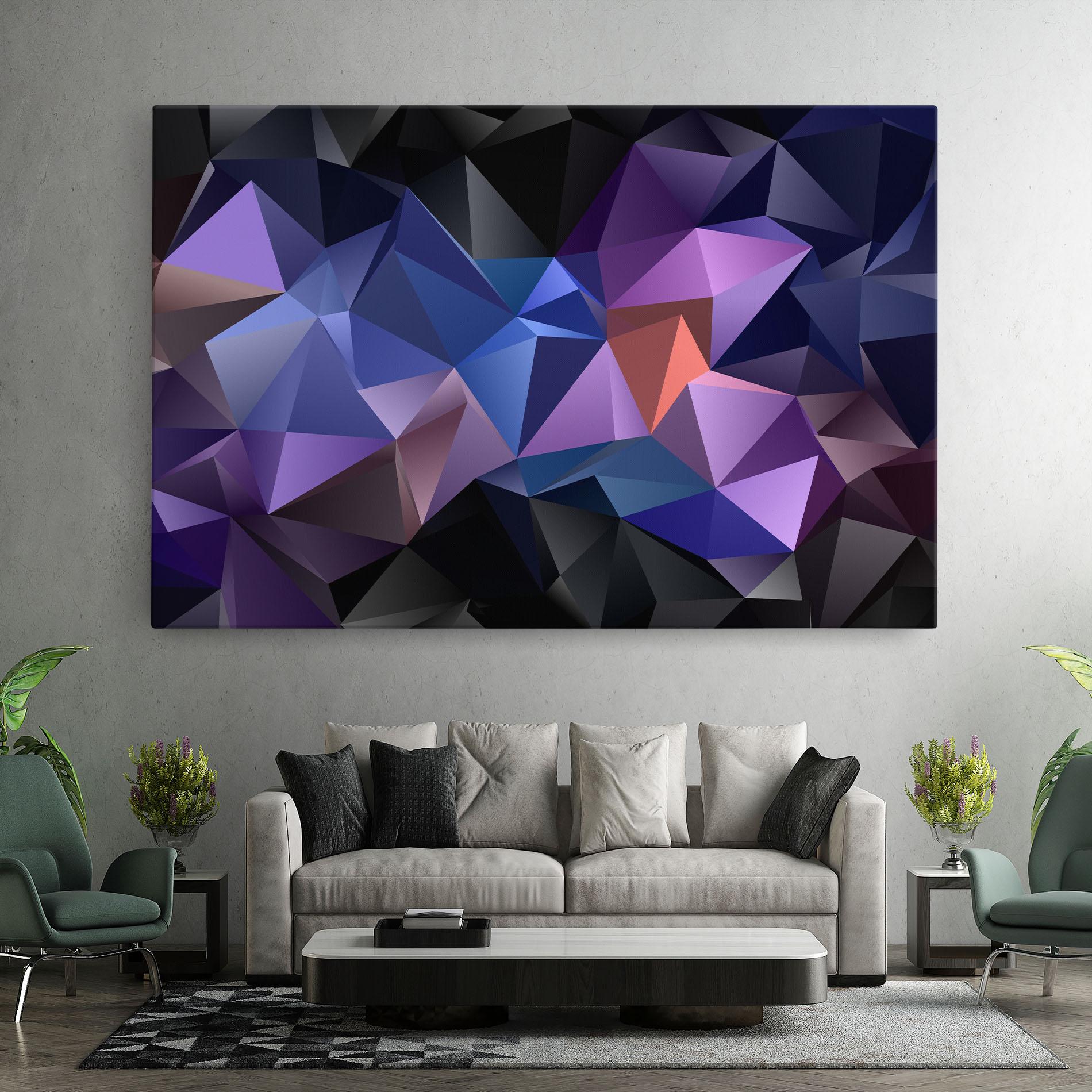 Tablou Canvas Black Purple Triangle mockup 7