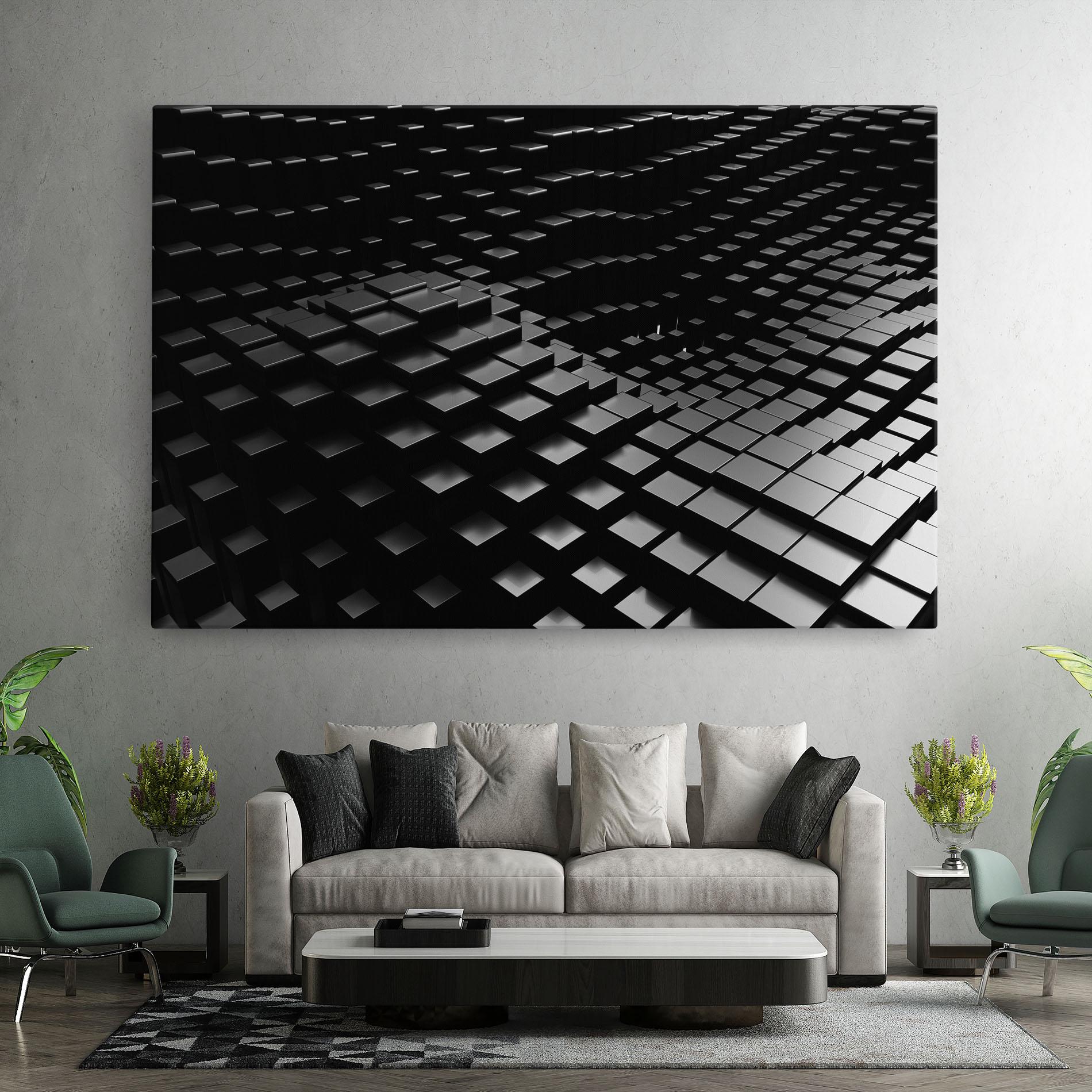 Tablou Canvas Black Square Wave mockup 7