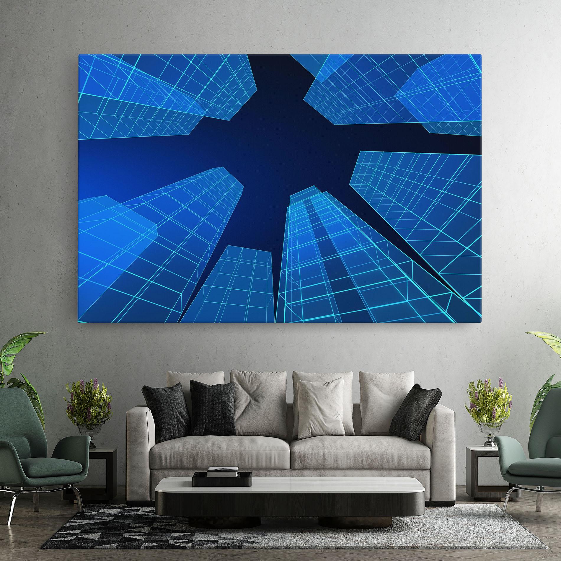 Tablou Canvas Blue Buildings mockup 7