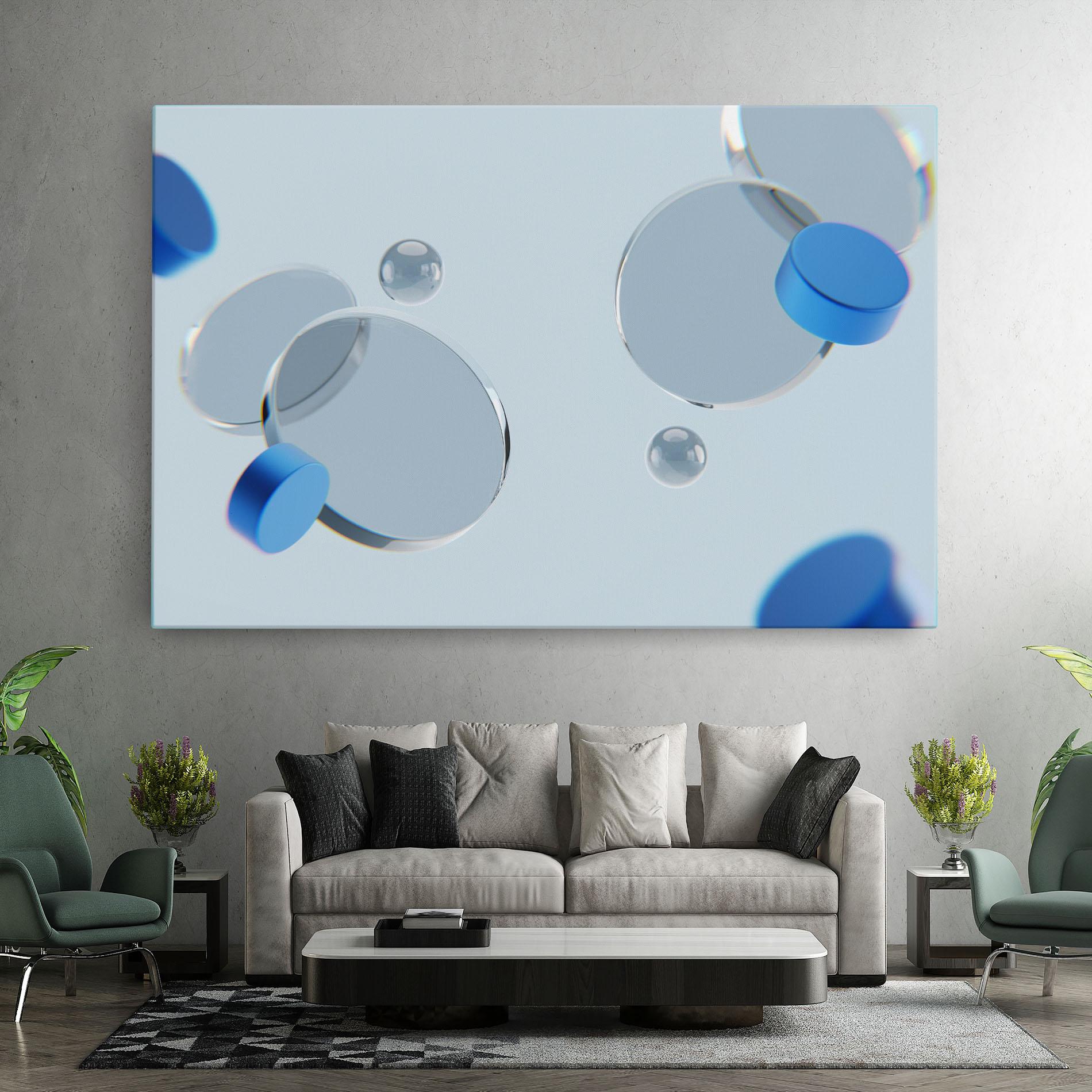 Tablou Canvas Blue Circle Floating mockup 7