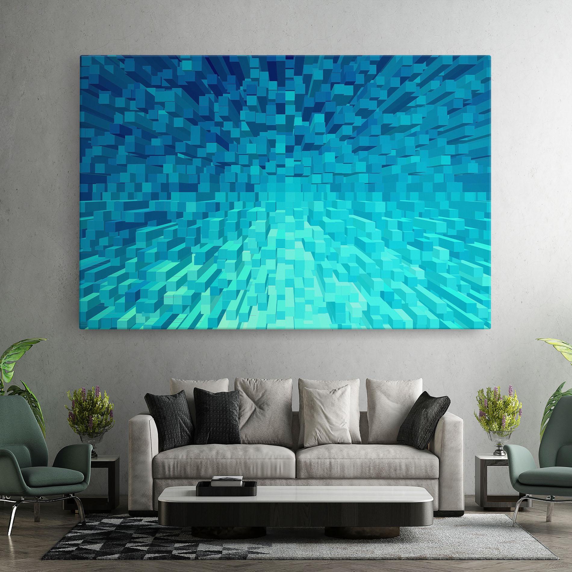 Tablou Canvas Blue Square Mix mockup 7