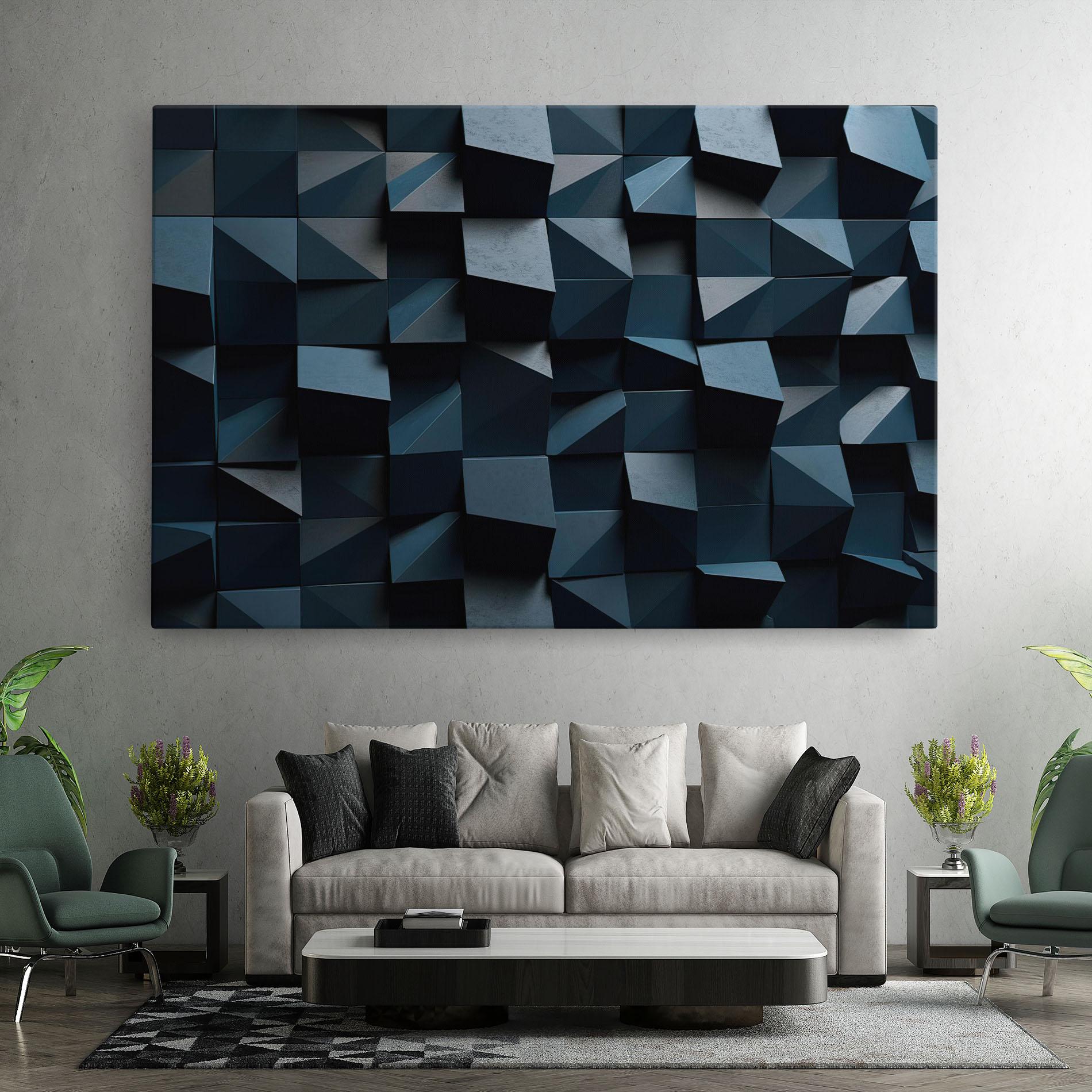 Tablou Canvas Dark Blue Square mockup 7