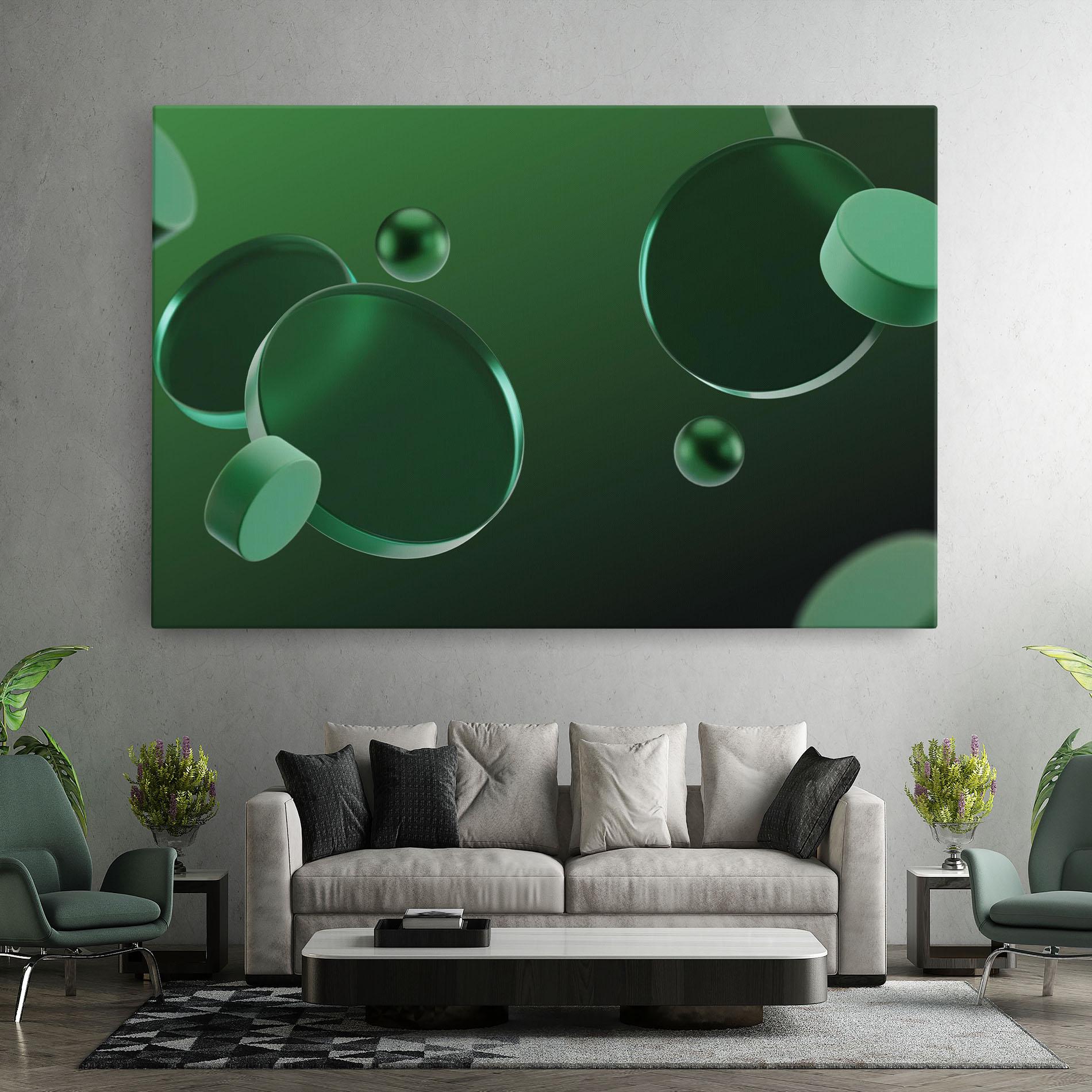 Tablou Canvas Green Circle Floating mockup 7