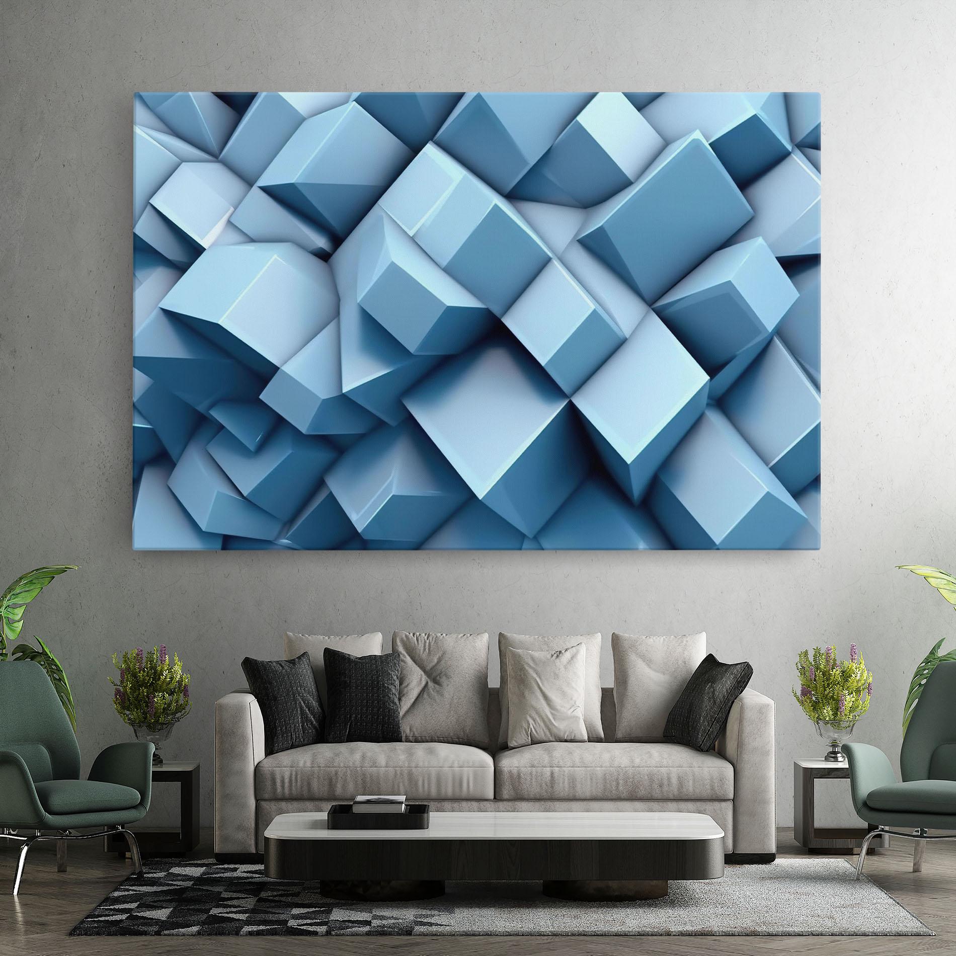 Tablou Canvas Light Blue Shapes Mix mockup 7