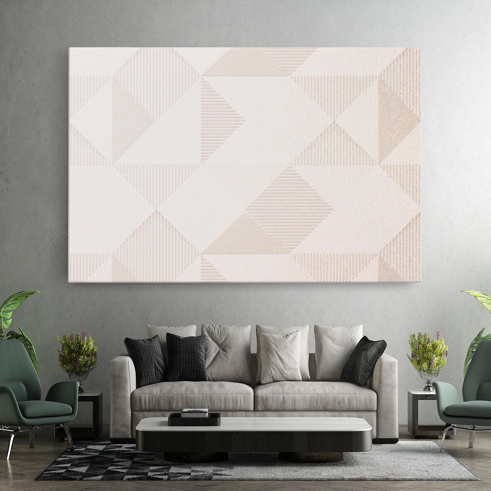 Tablou Canvas Light Cream Rhombus mockup 7