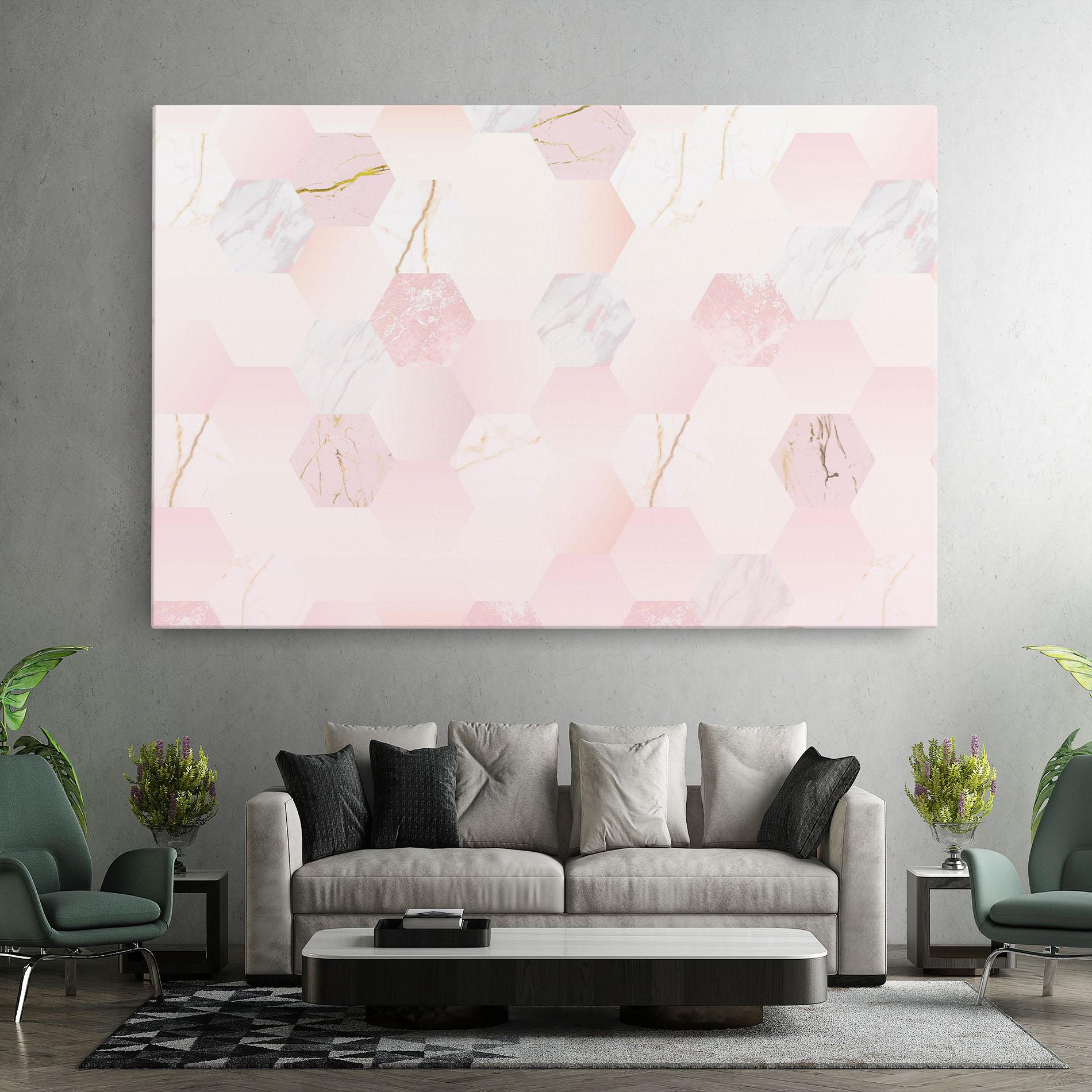 Tablou Canvas Pink Hexanon mockup 7