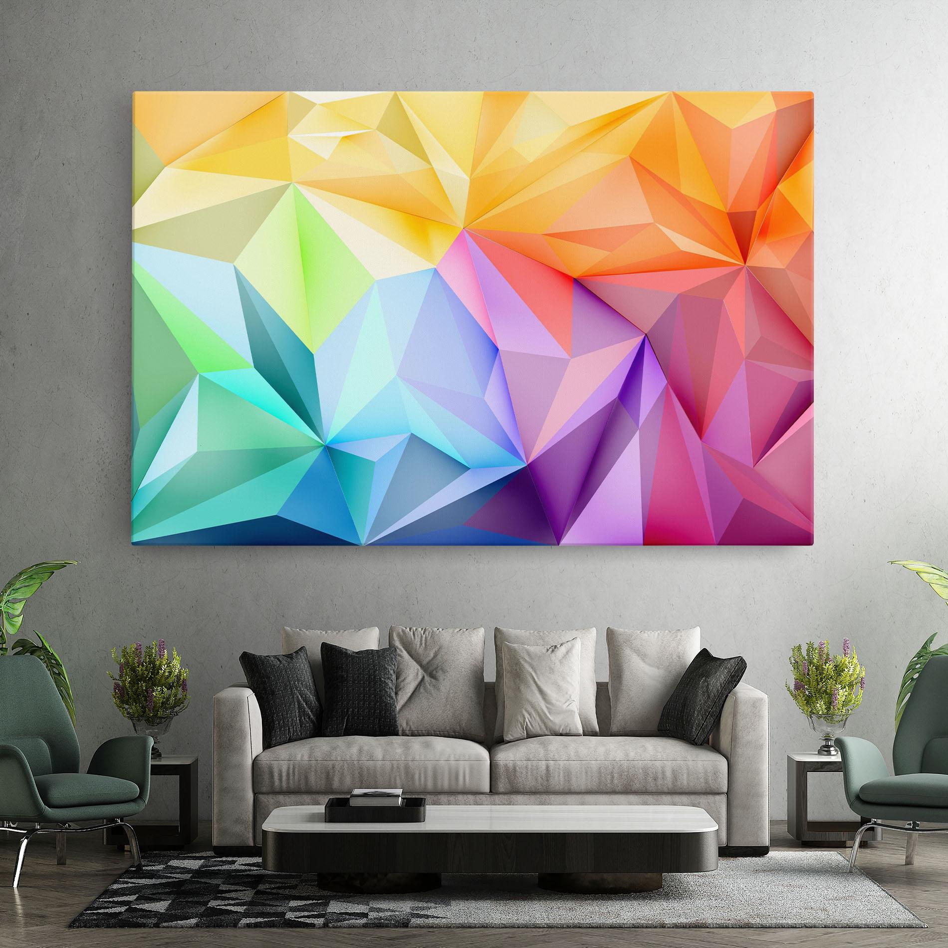 Tablou Canvas Rainbow Triangle Mix mockup 7