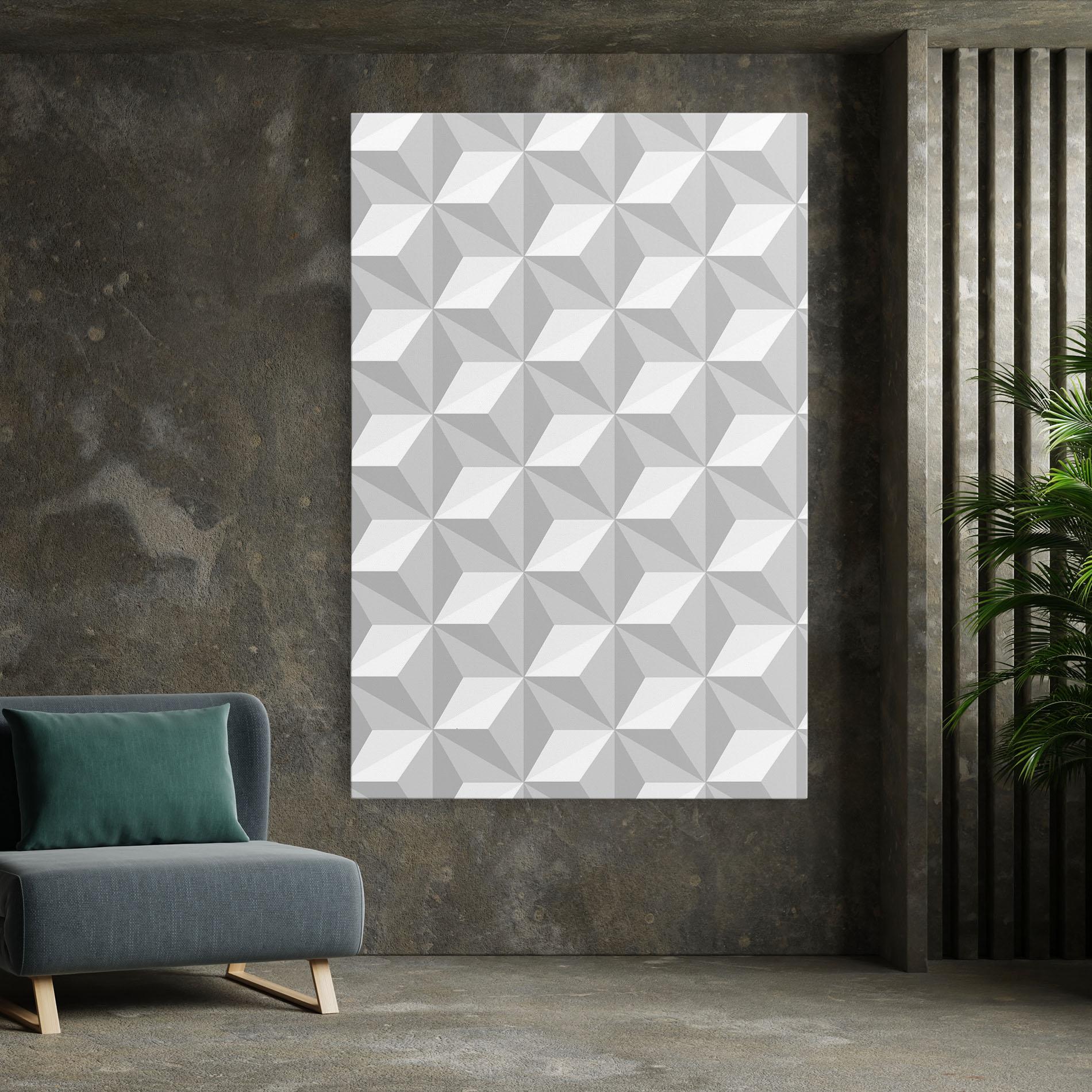 Tablou Canvas White Triangle Pattern mockup 7