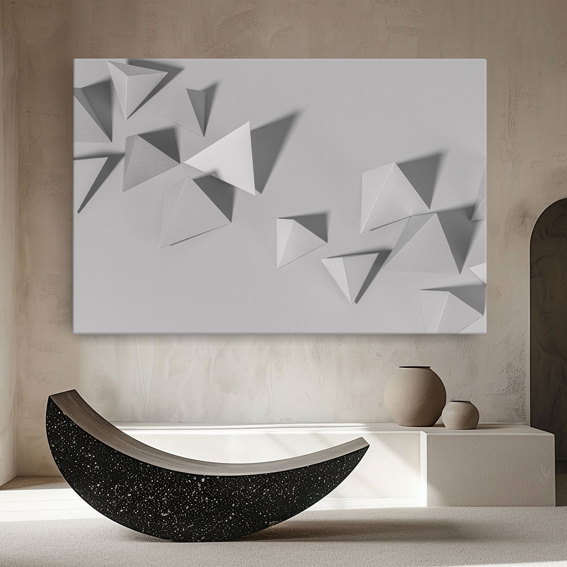 3d White Triangle mockup 8
