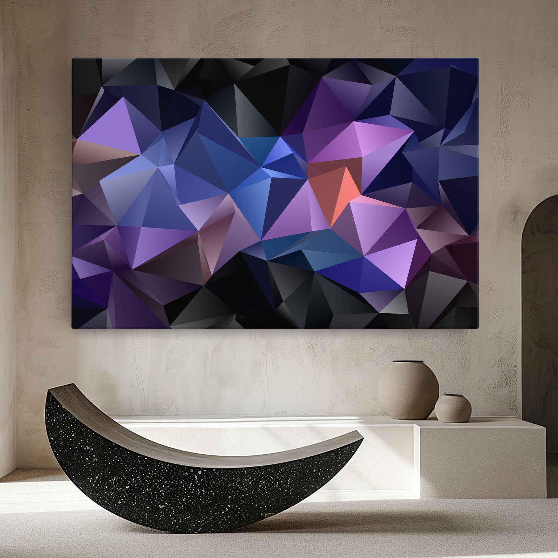 Tablou Canvas Black Purple Triangle mockup 8