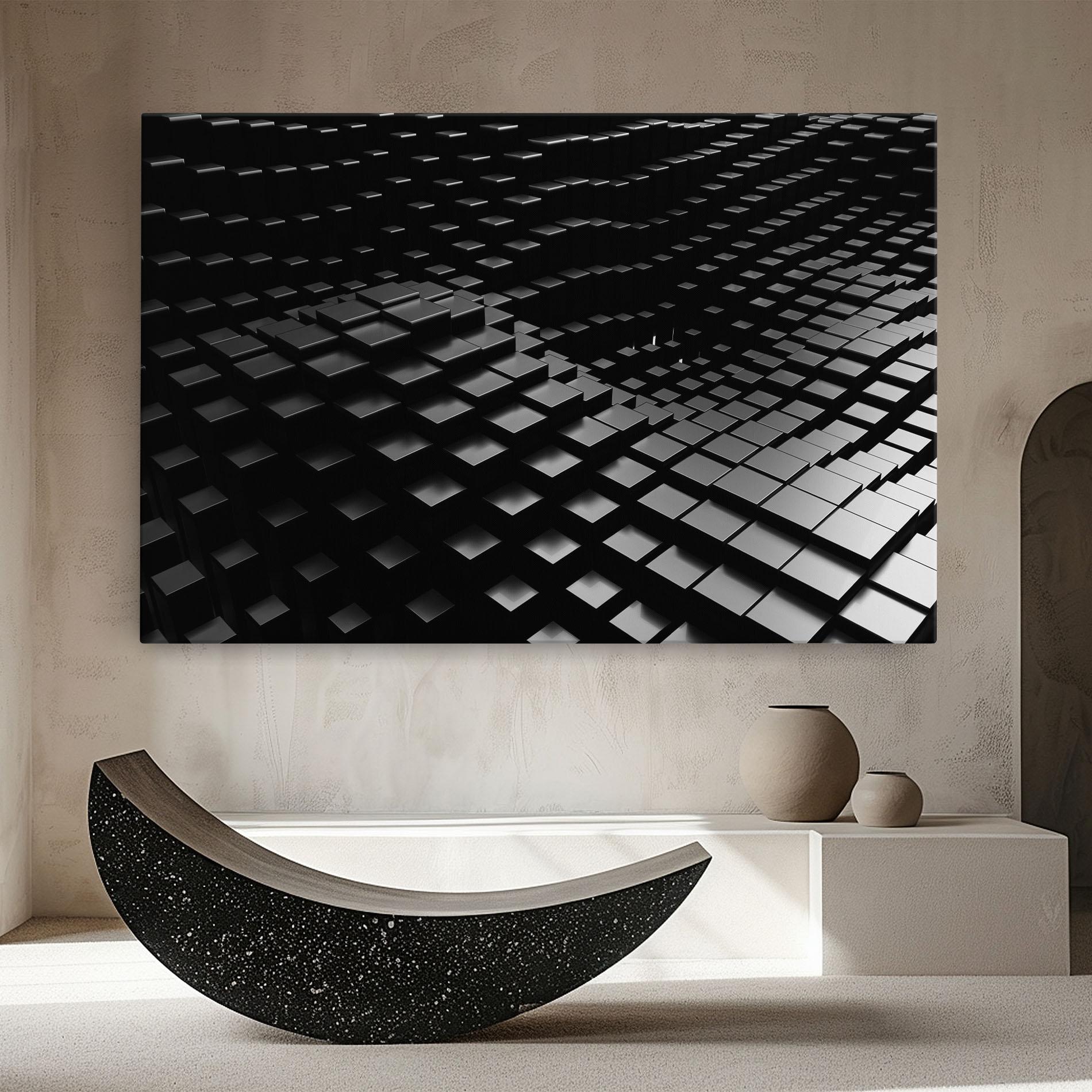 Tablou Canvas Black Square Wave mockup 8