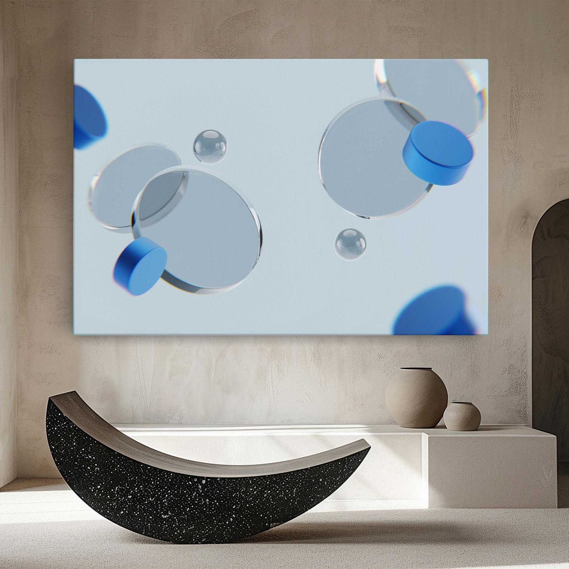 Tablou Canvas Blue Circle Floating mockup 8