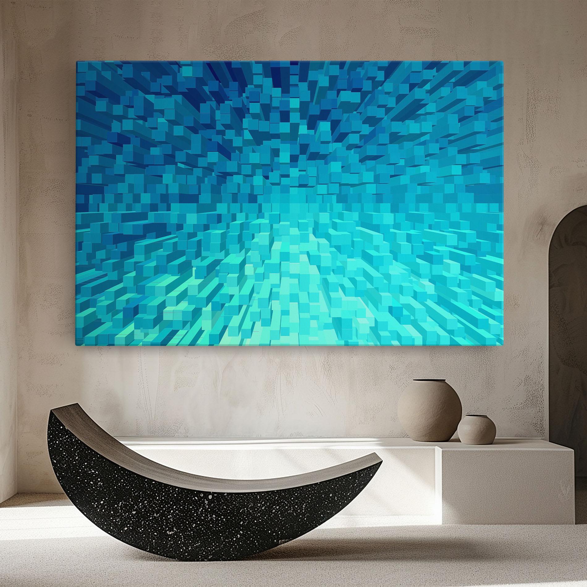 Tablou Canvas Blue Square Mix mockup 8