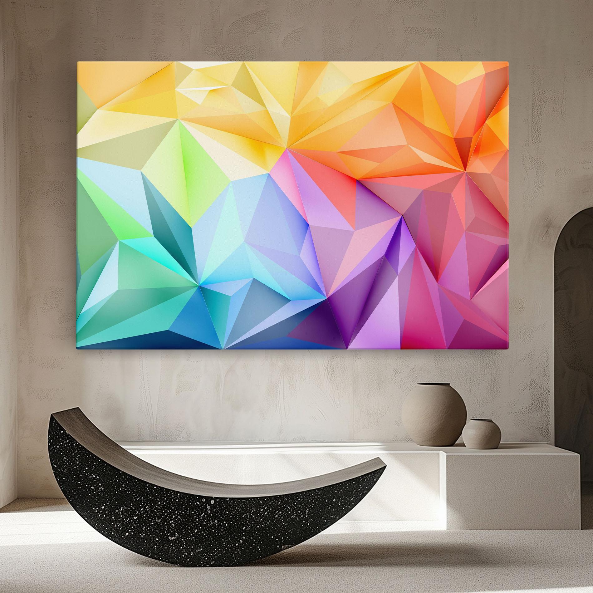 Tablou Canvas Rainbow Triangle Mix mockup 8