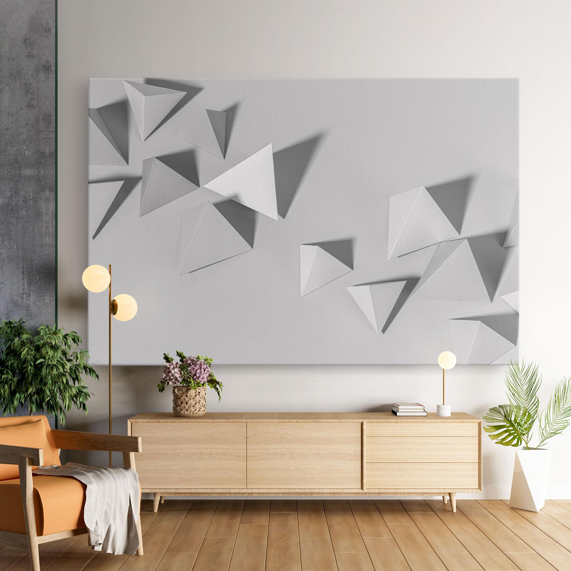 Tablou Canvas 3d White Triangle mockup 9