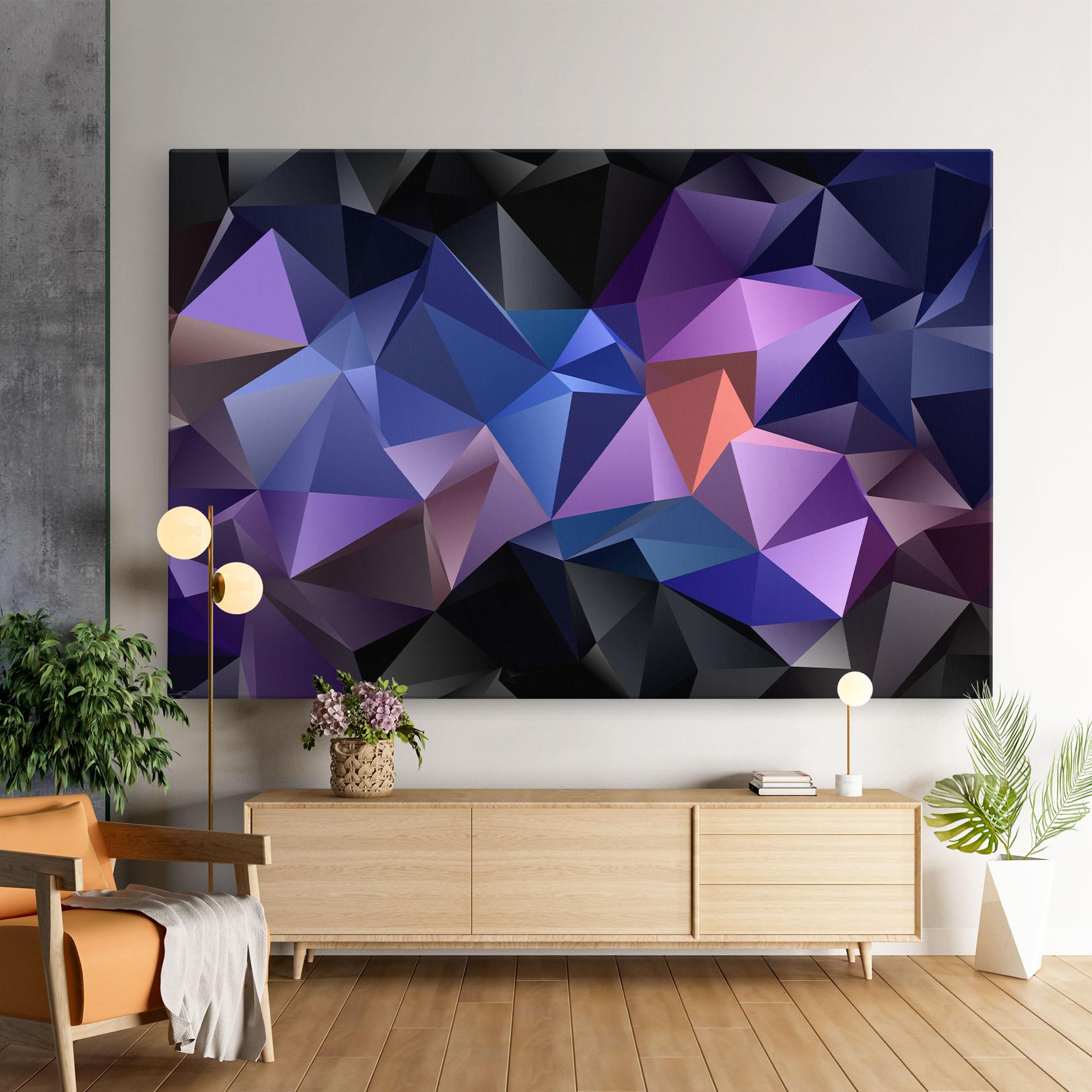 Tablou Canvas Black Purple Triangle mockup 9