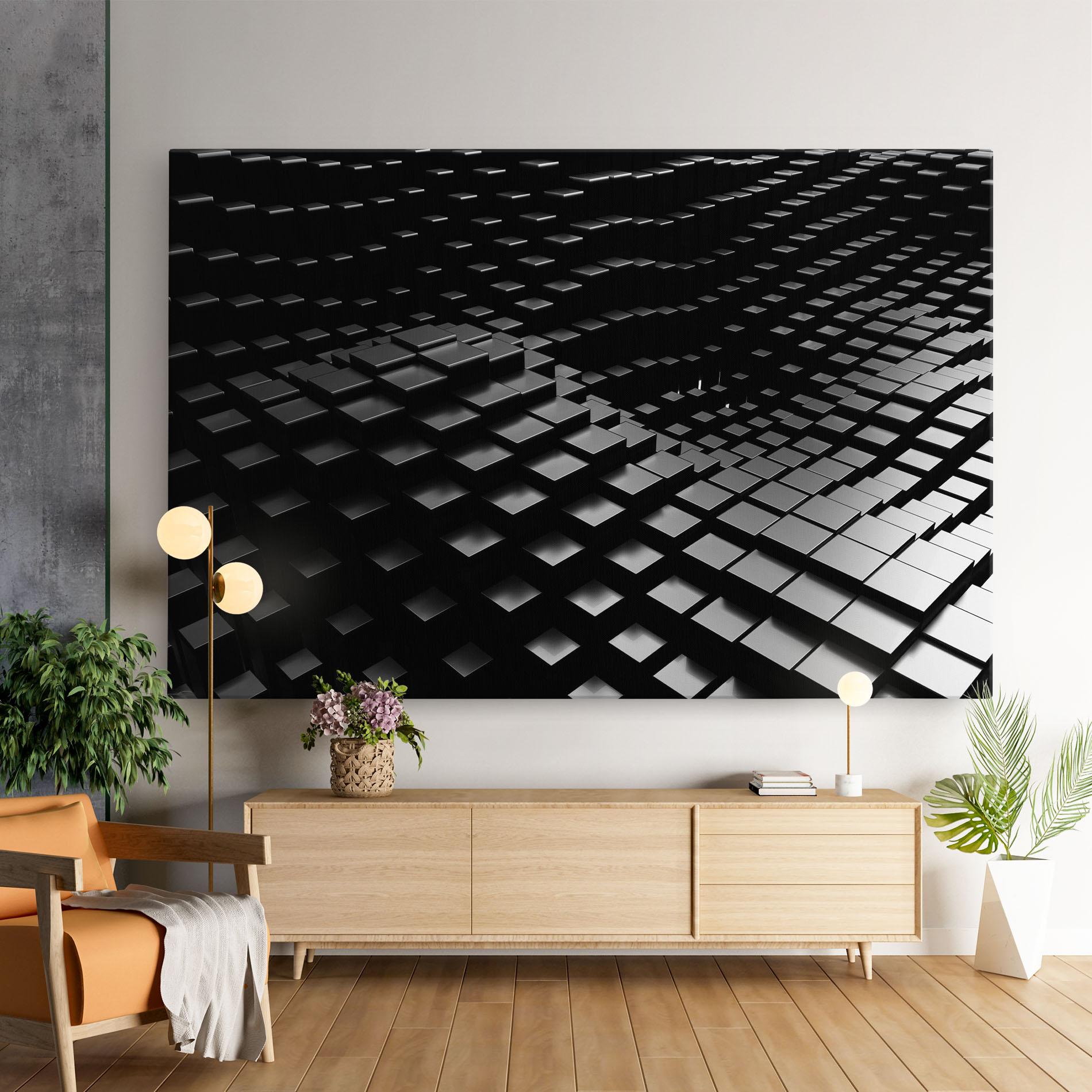 Tablou Canvas Black Square Wave mockup 9