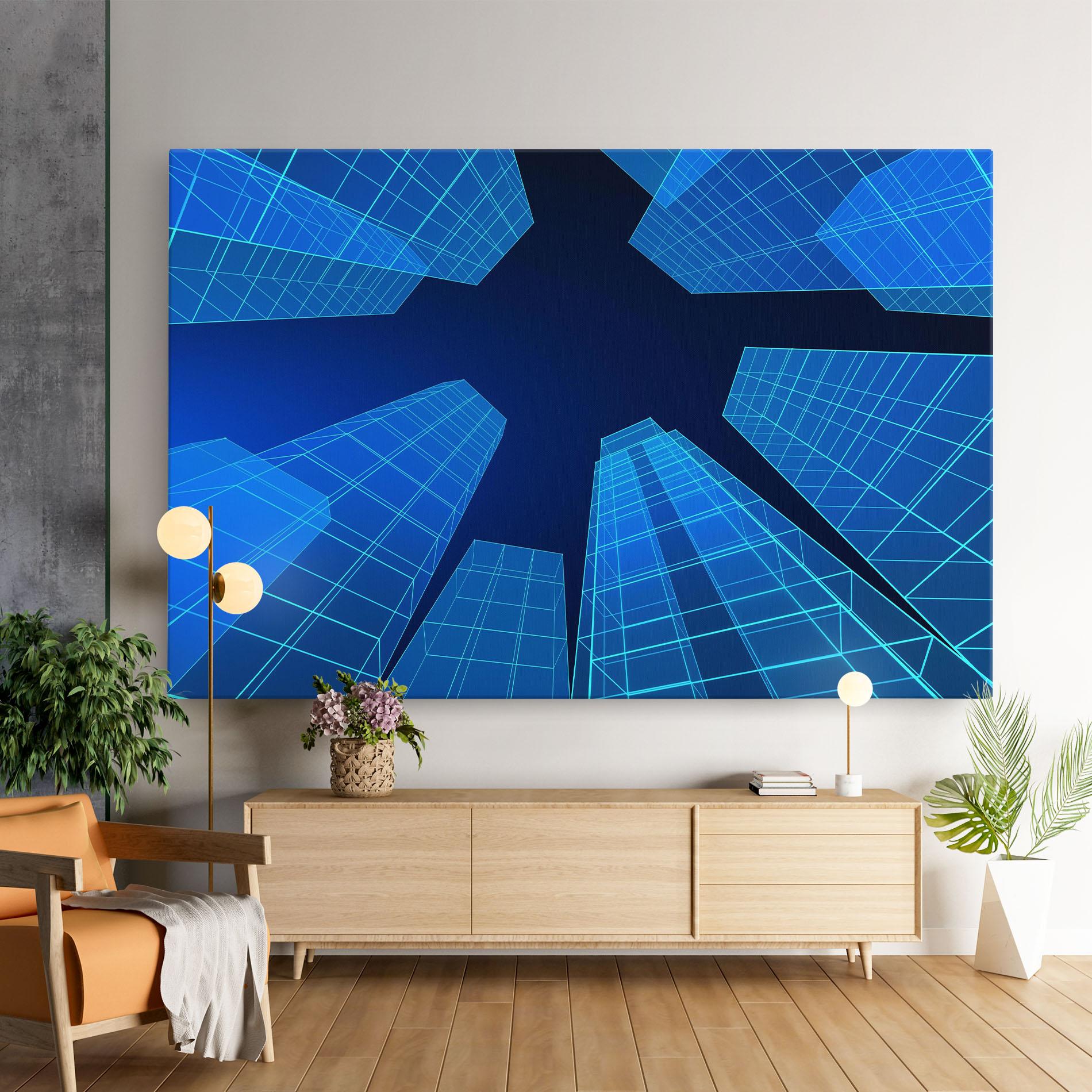 Tablou Canvas Blue Buildings mockup 9