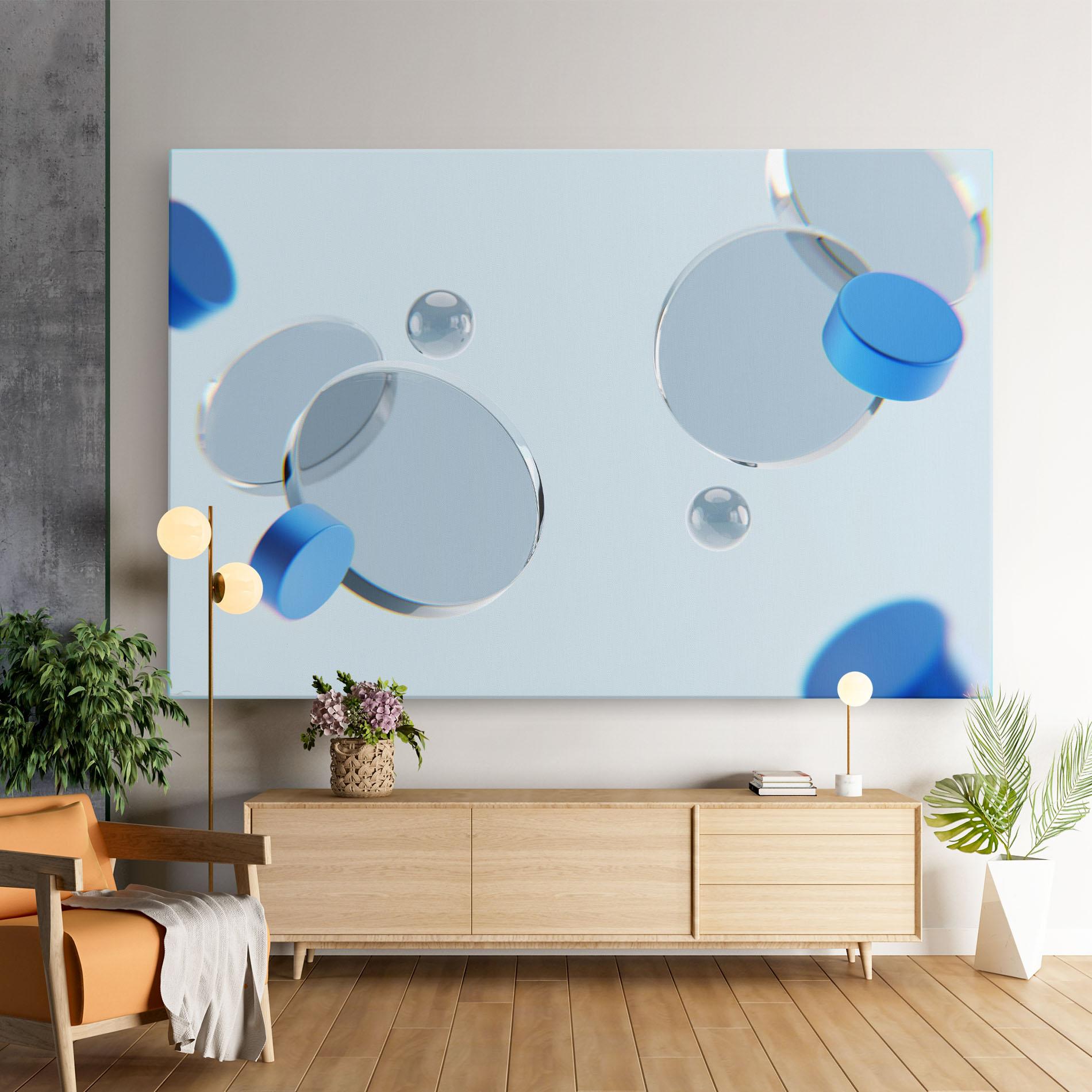 Tablou Canvas Blue Circle Floating mockup 9