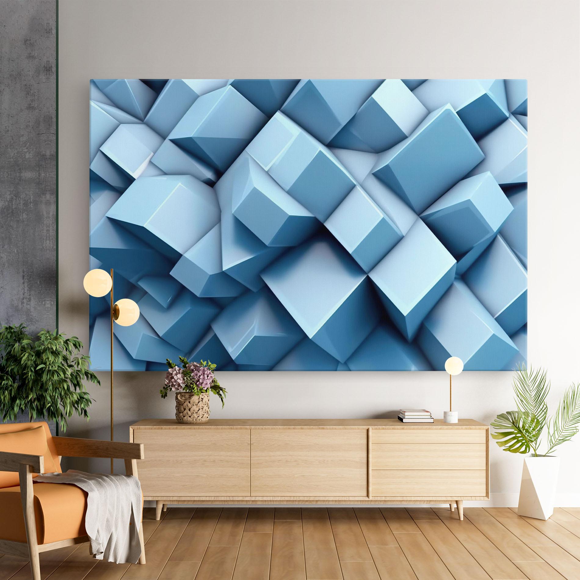 Tablou Canvas Light Blue Shapes Mix mockup 9