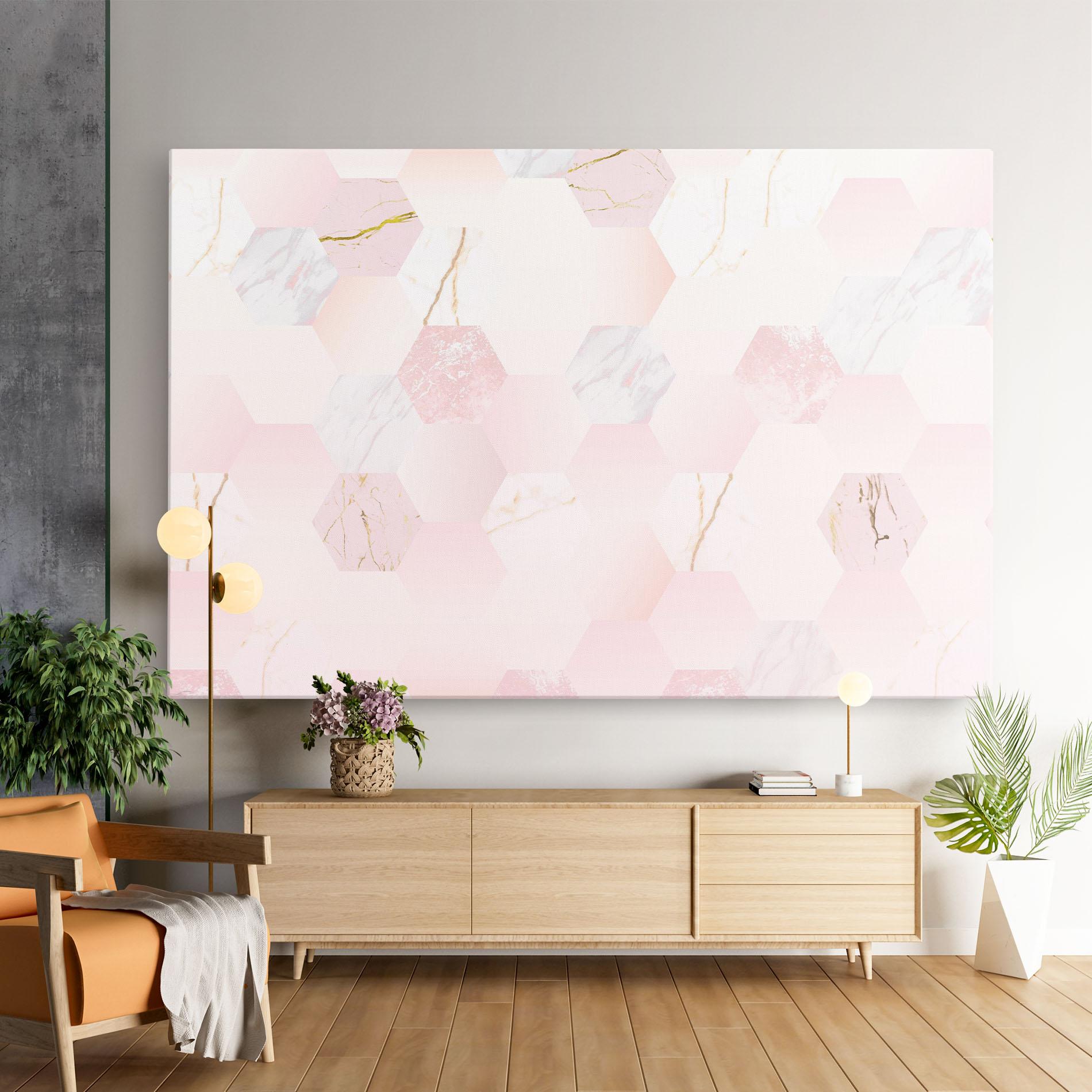 Tablou Canvas Pink Hexanon mockup 9