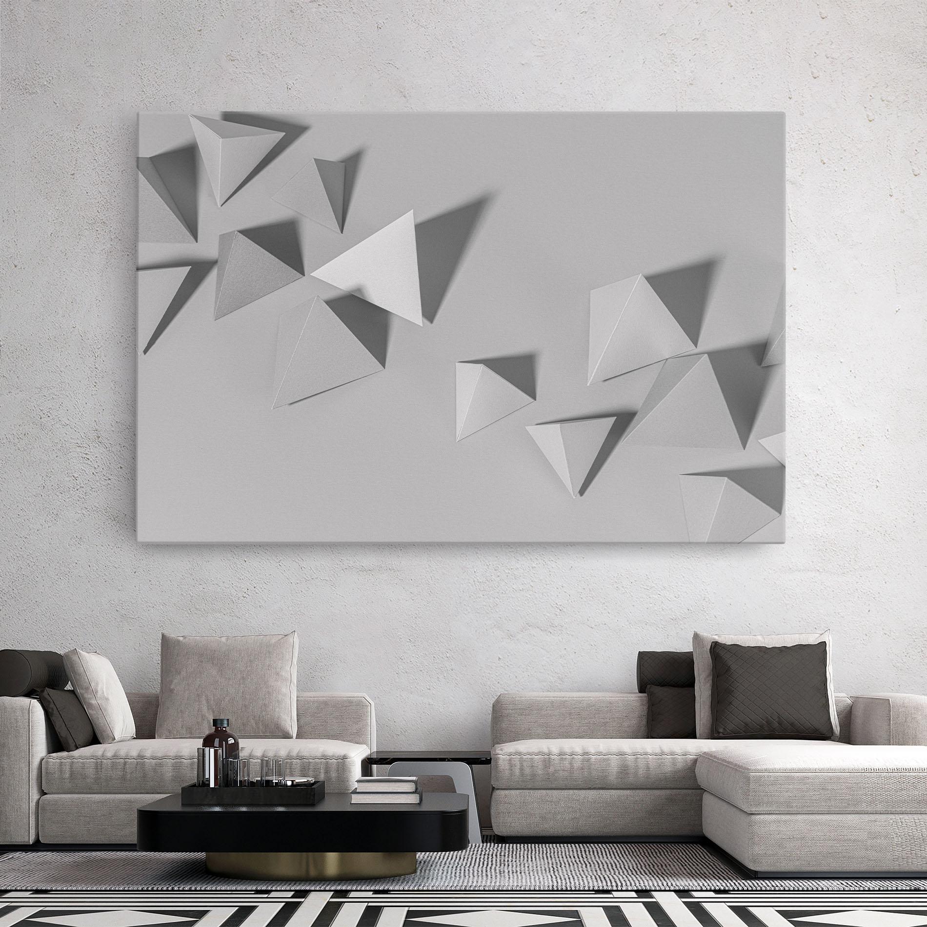 Tablou Canvas 3d White Triangle mockup 2