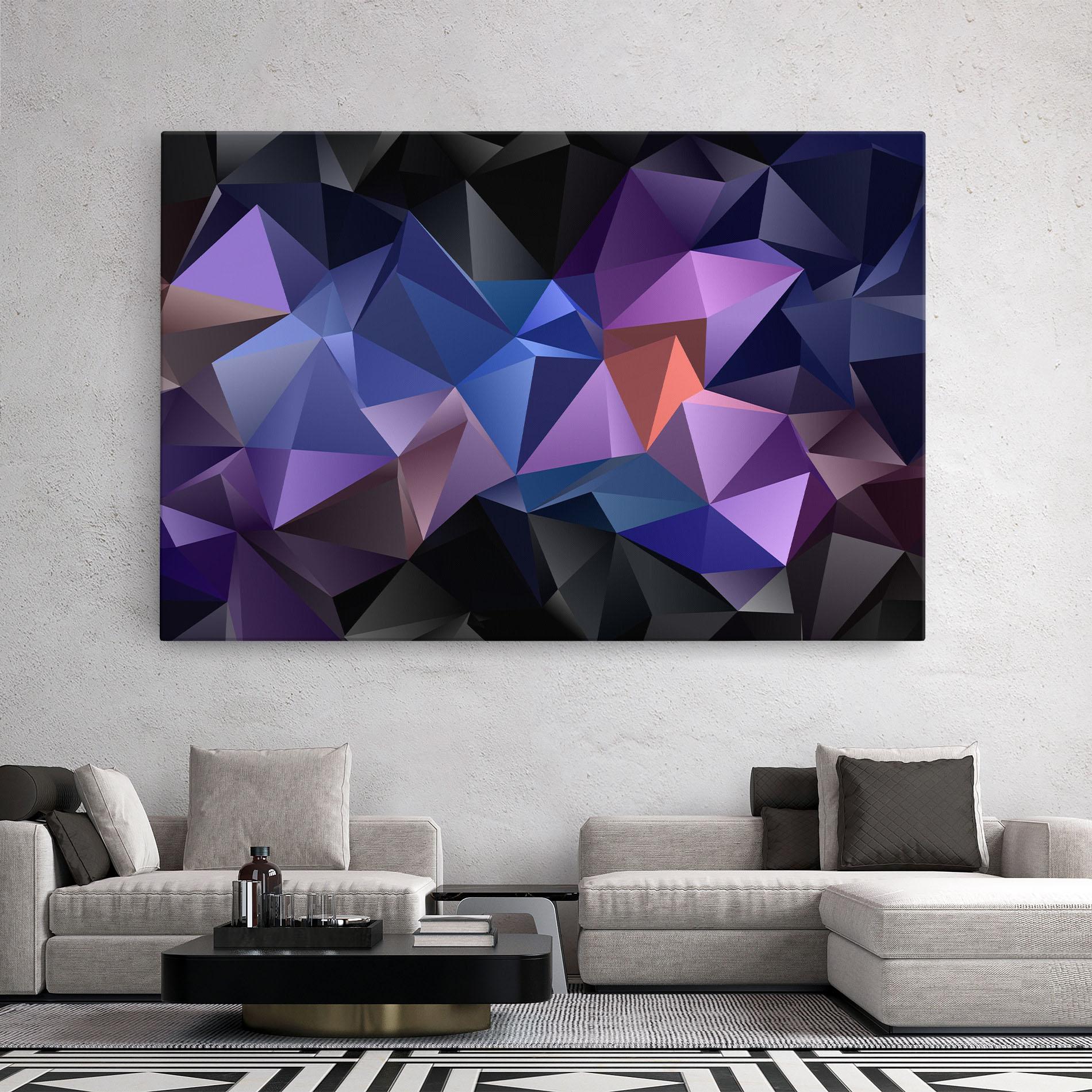 Tablou Canvas Black Purple Triangle mockup 2