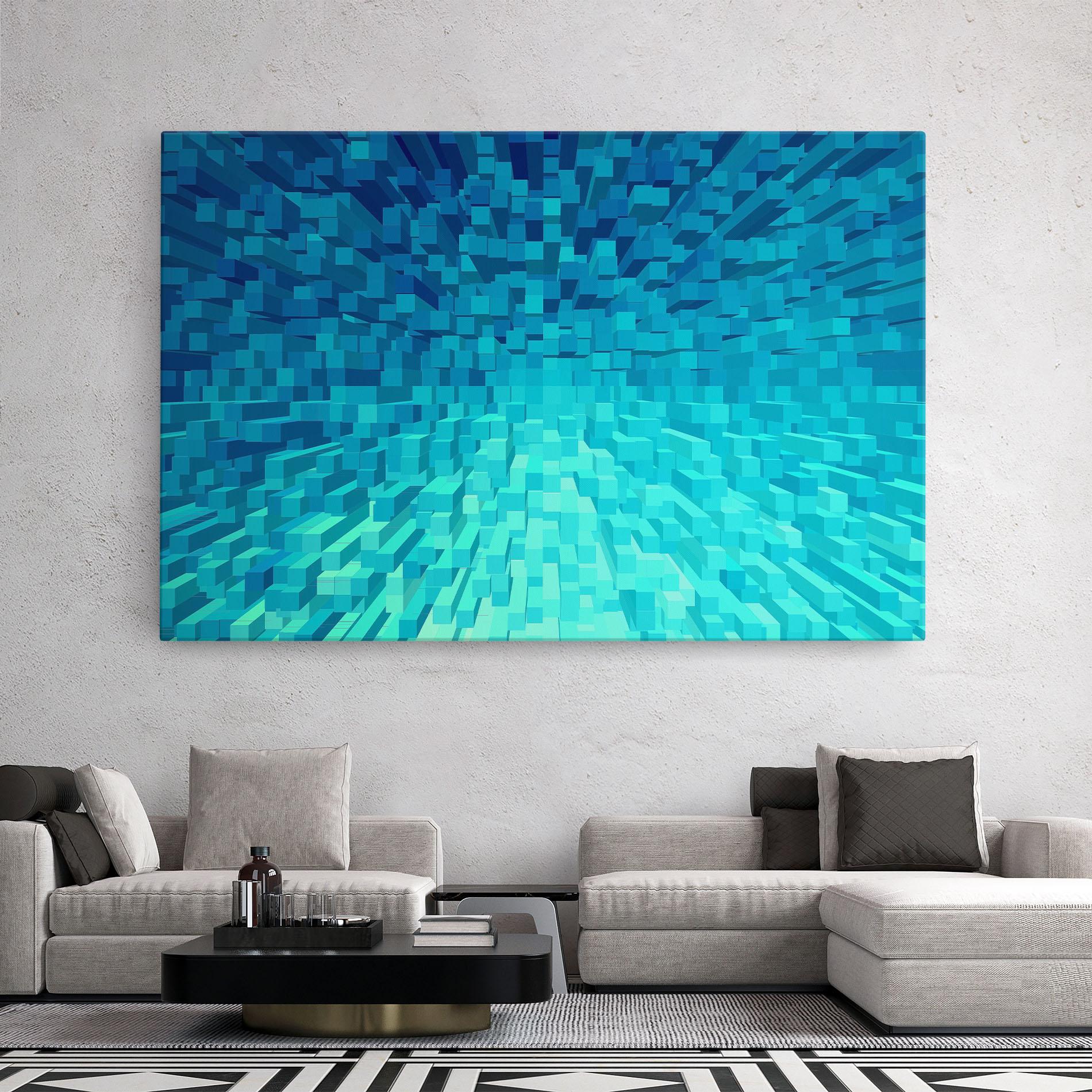 Tablou Canvas Blue Square Mix mockup 2