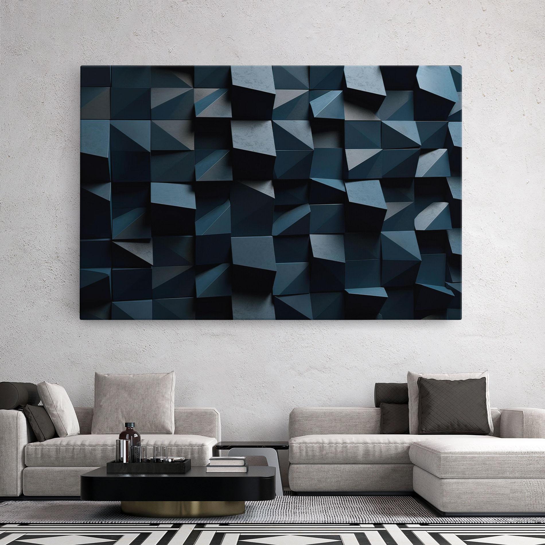 Tablou Canvas Dark Blue Square mockup 2