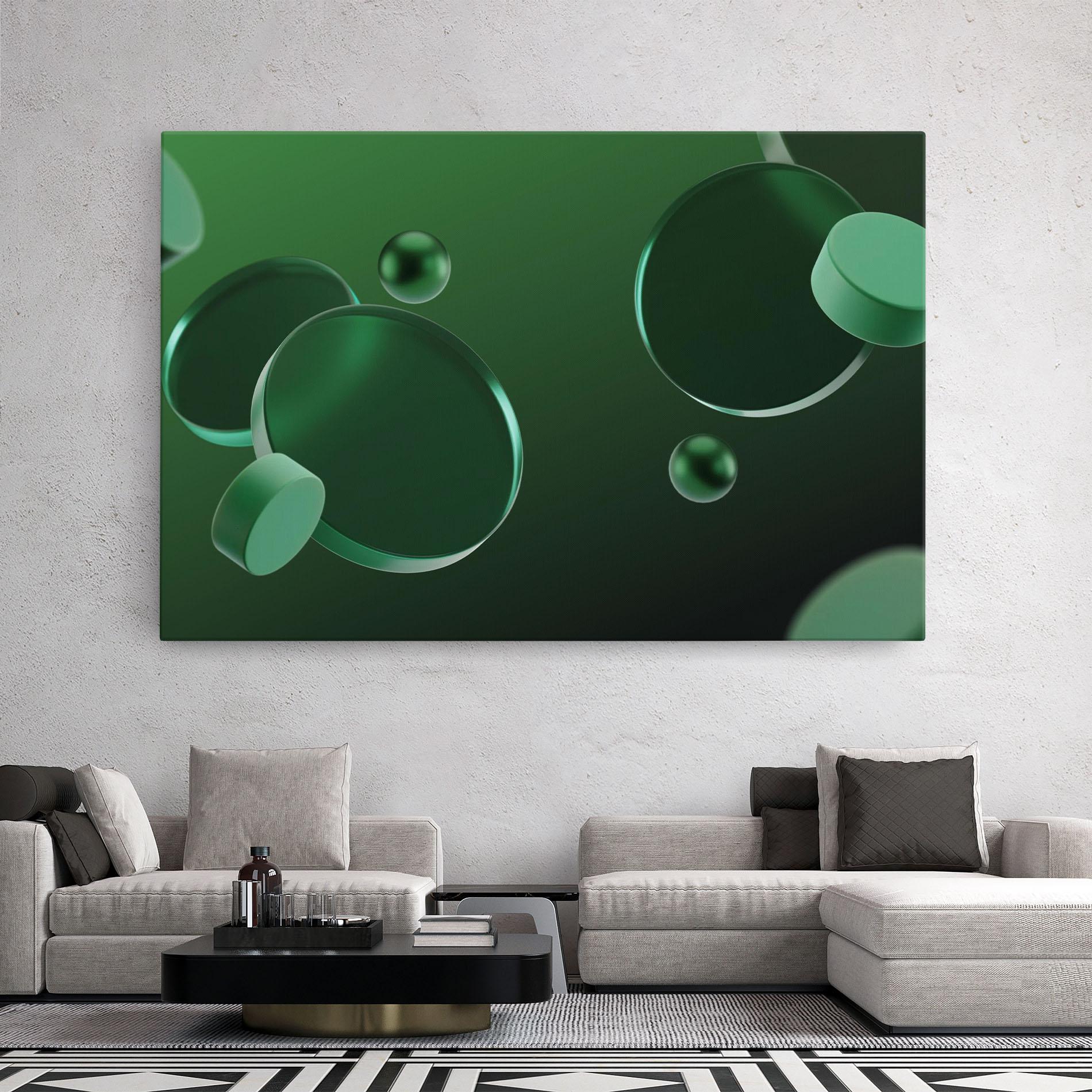 Tablou Canvas Green Circle Floating mockup 2