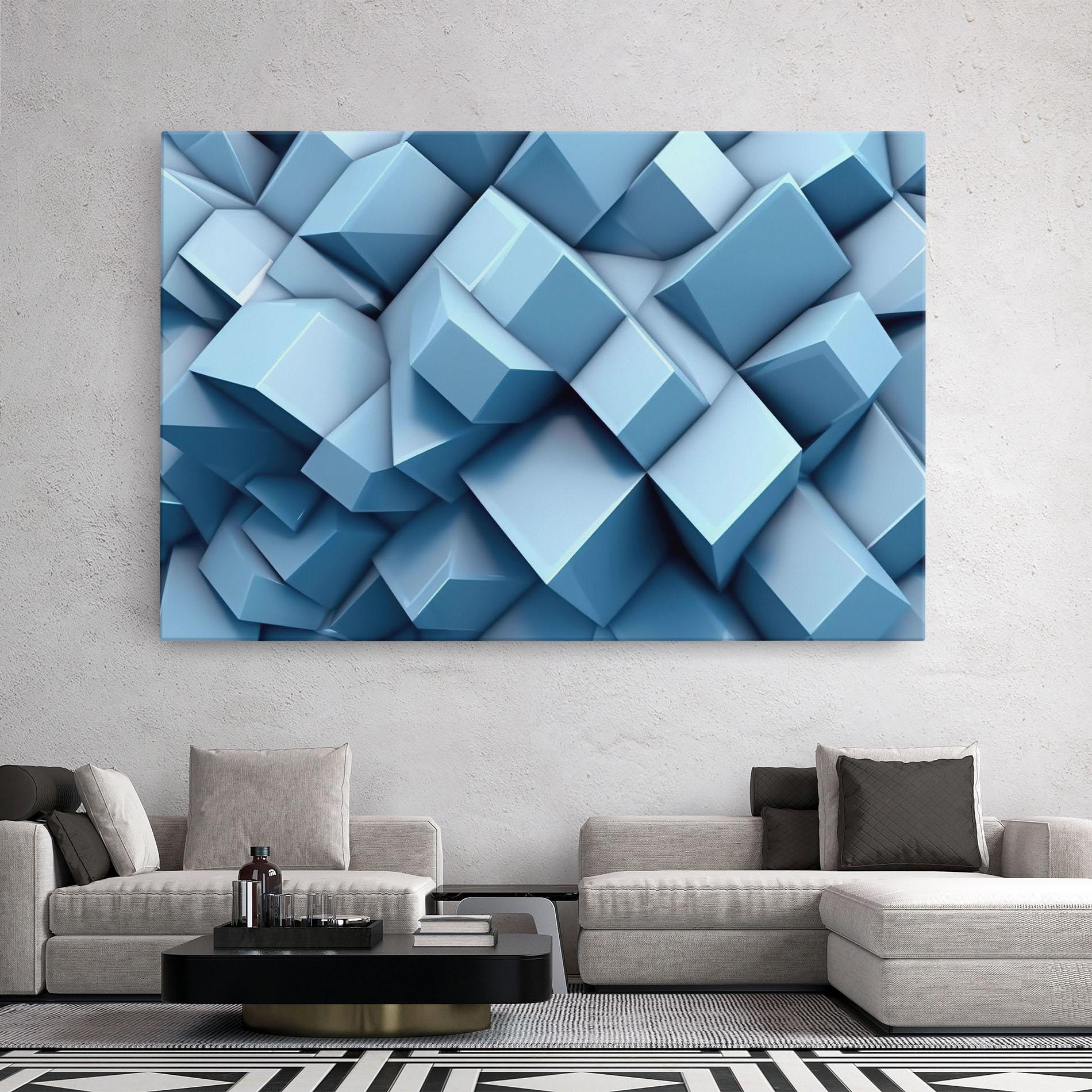 Tablou Canvas Light Blue Shapes Mix mockup 2