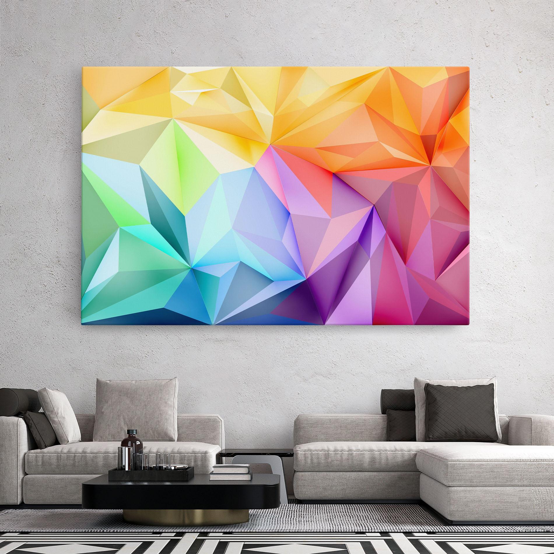 Tablou Canvas Rainbow Triangle Mix mockup 2