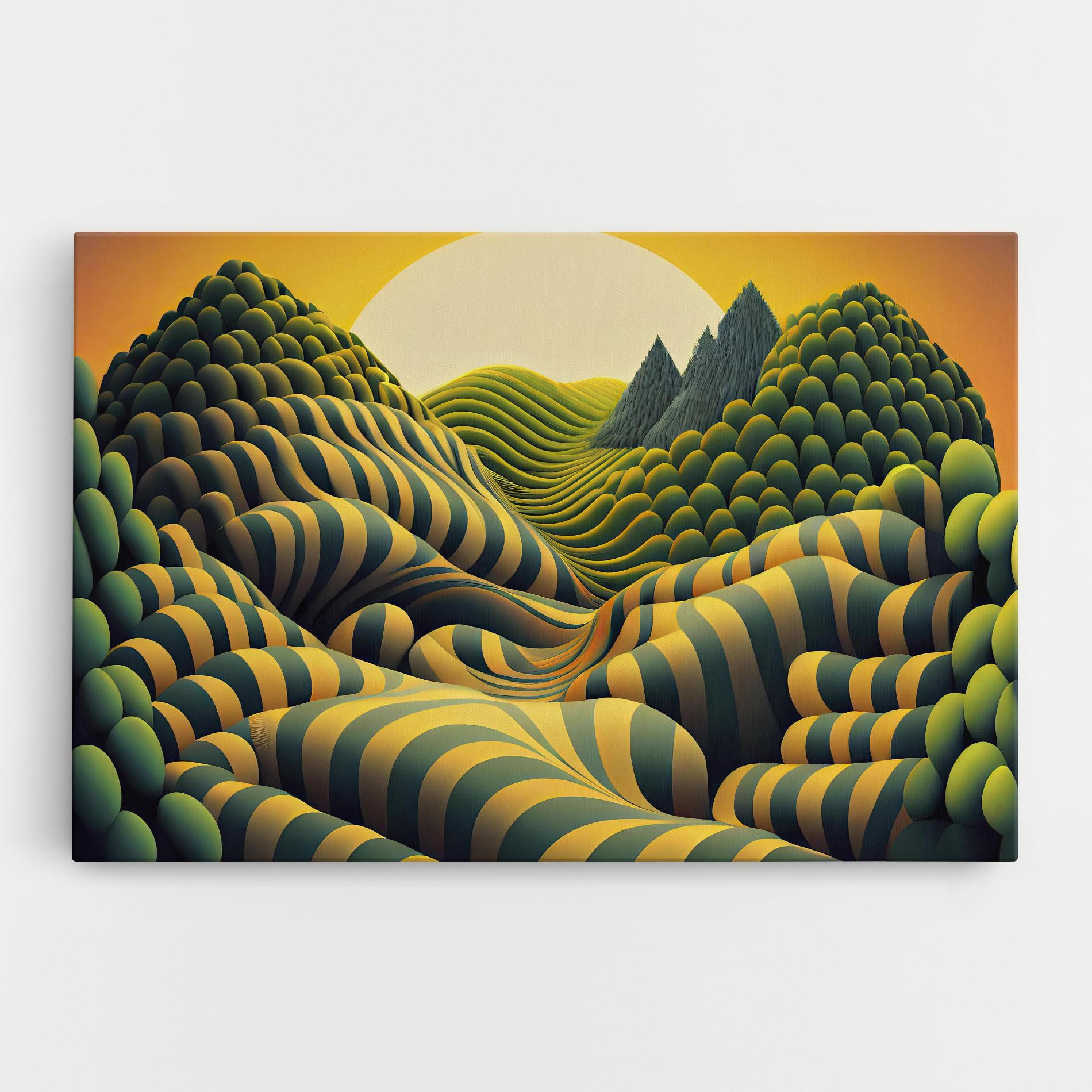 Tablou Canvas Green Yellow View mockup 0