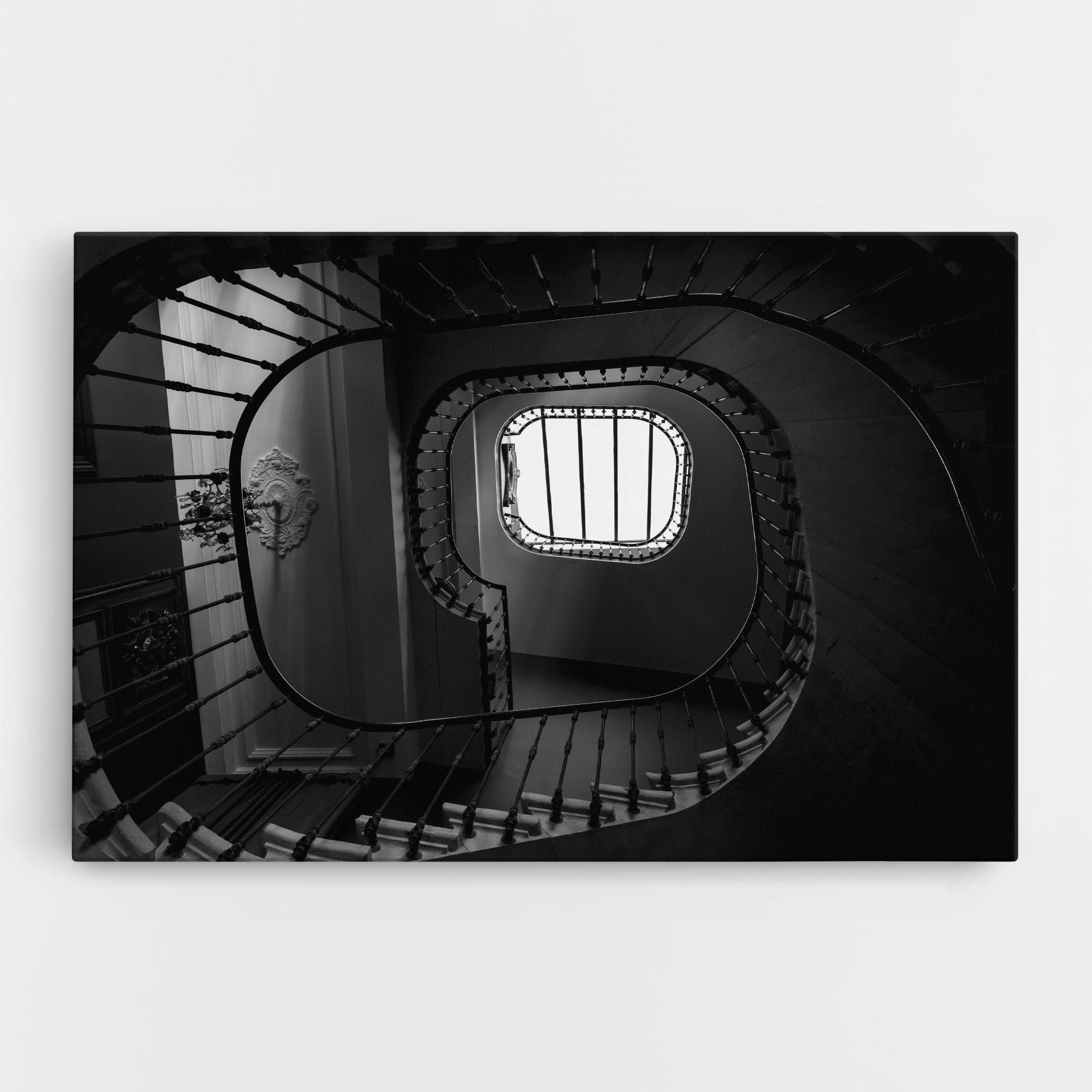 Tablou Canvas Greyscale Staircase mockup 0