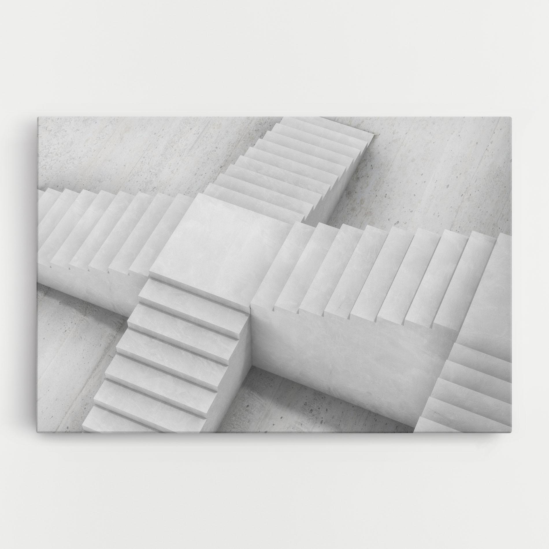 Tablou Canvas White X Stairway mockup 0