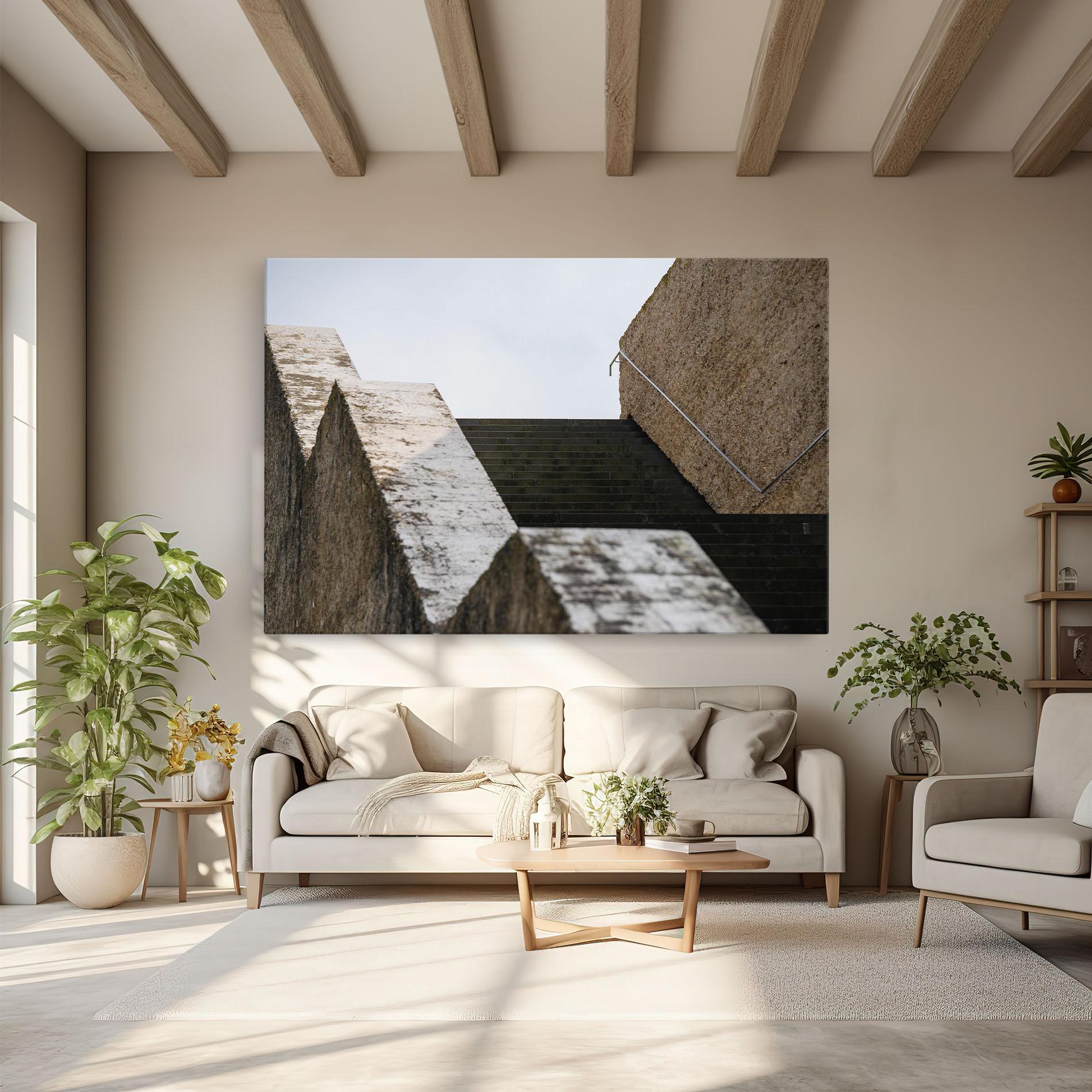 Tablou Canvas Black Stairs mockup 6