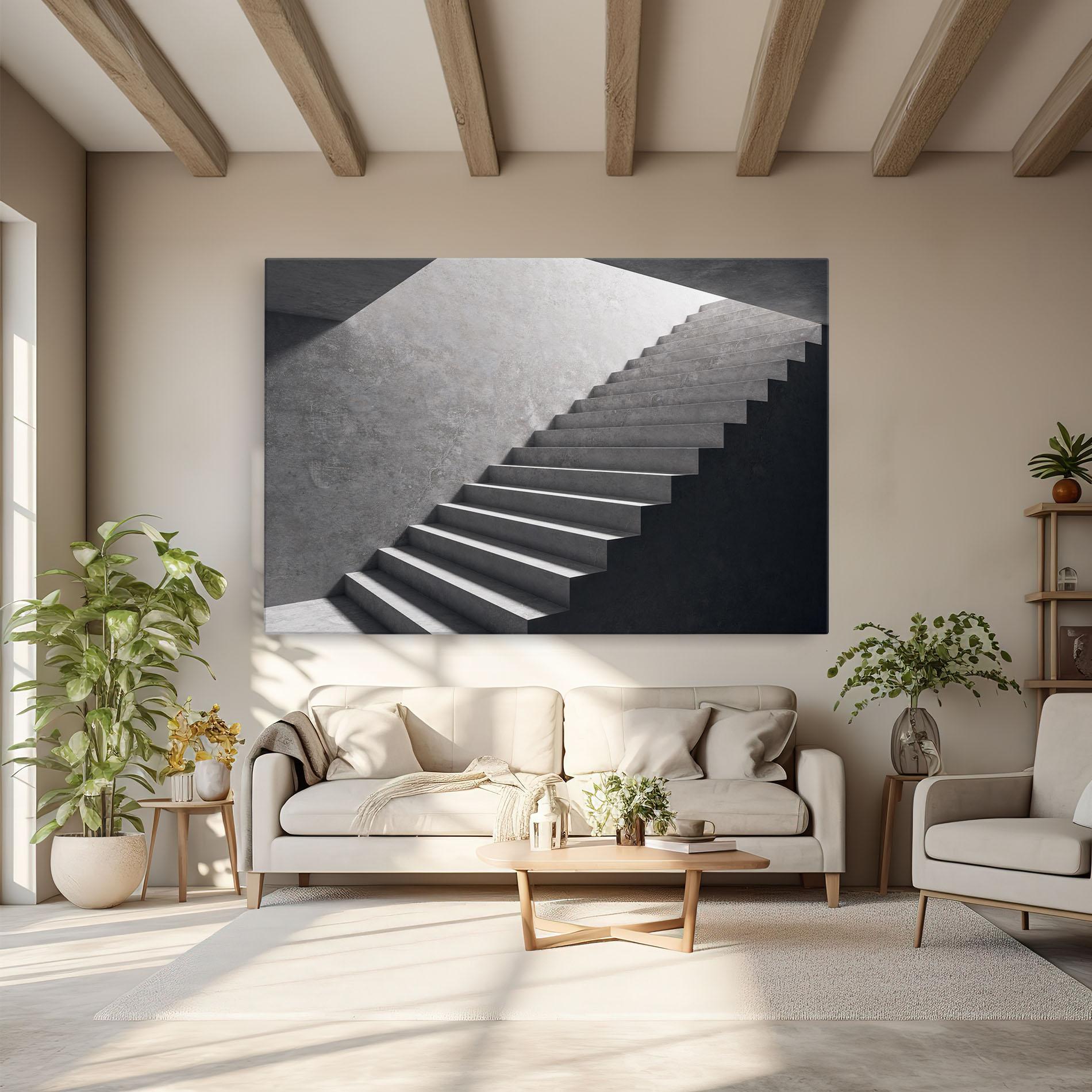 Tablou Canvas Concrete Stairs mockup 6