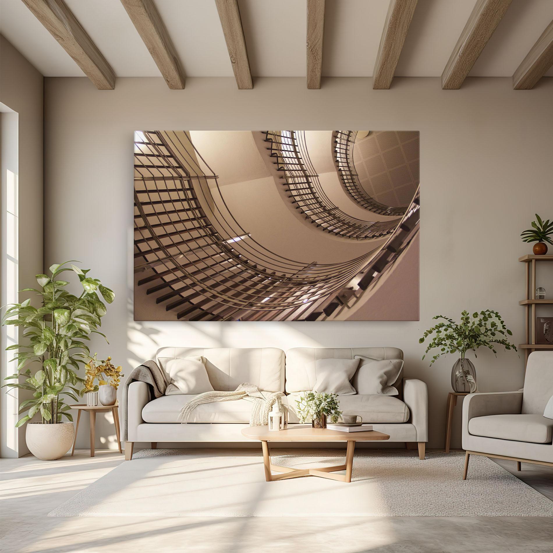 Tablou Canvas Cream Stairs mockup 6