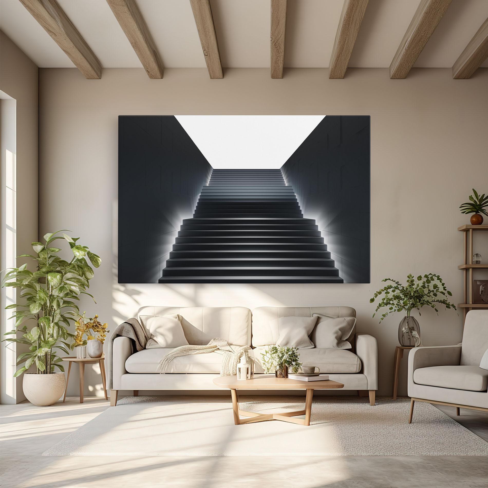 Tablou Canvas Dark Stairs mockup 6