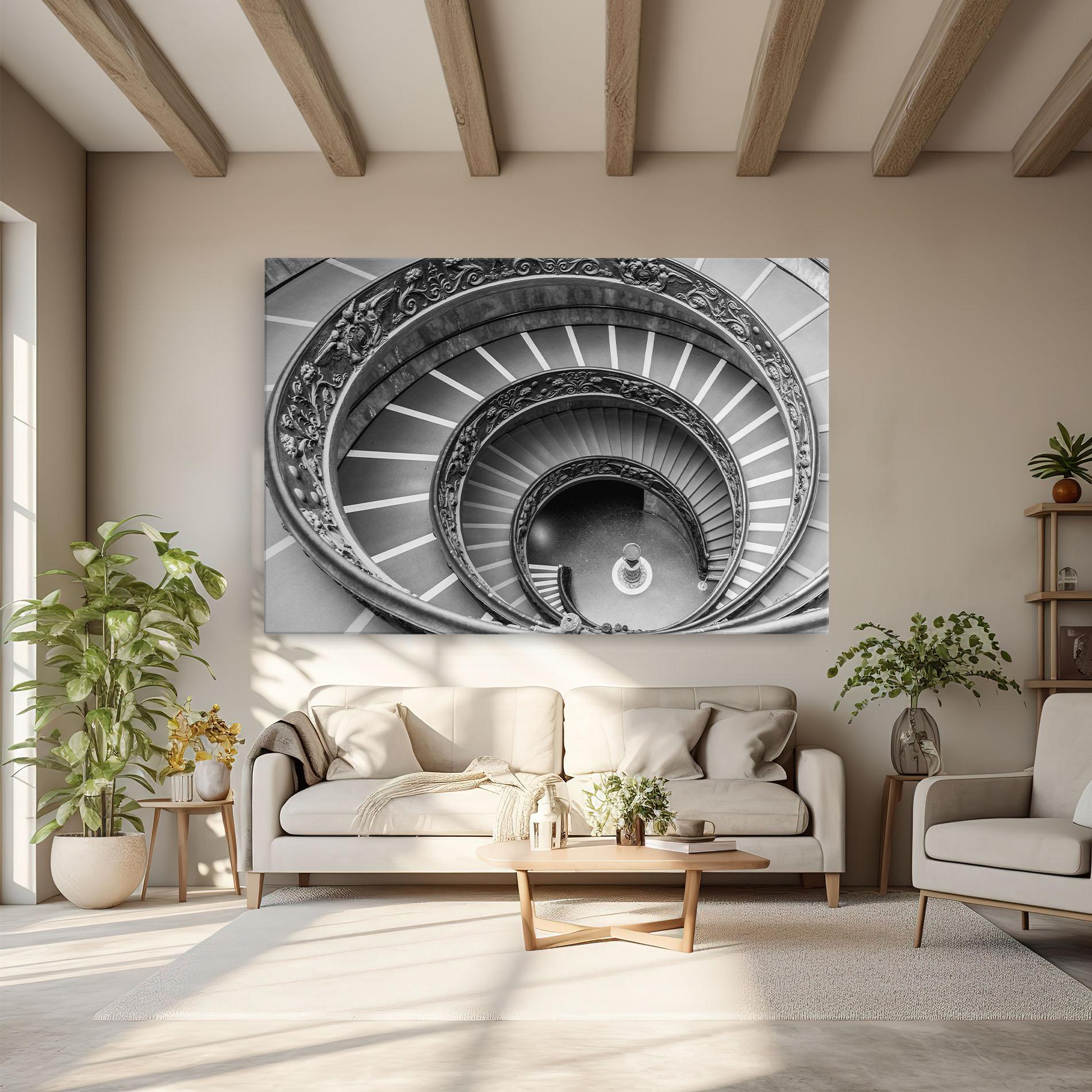 Tablou Canvas Grey Spiral mockup 6