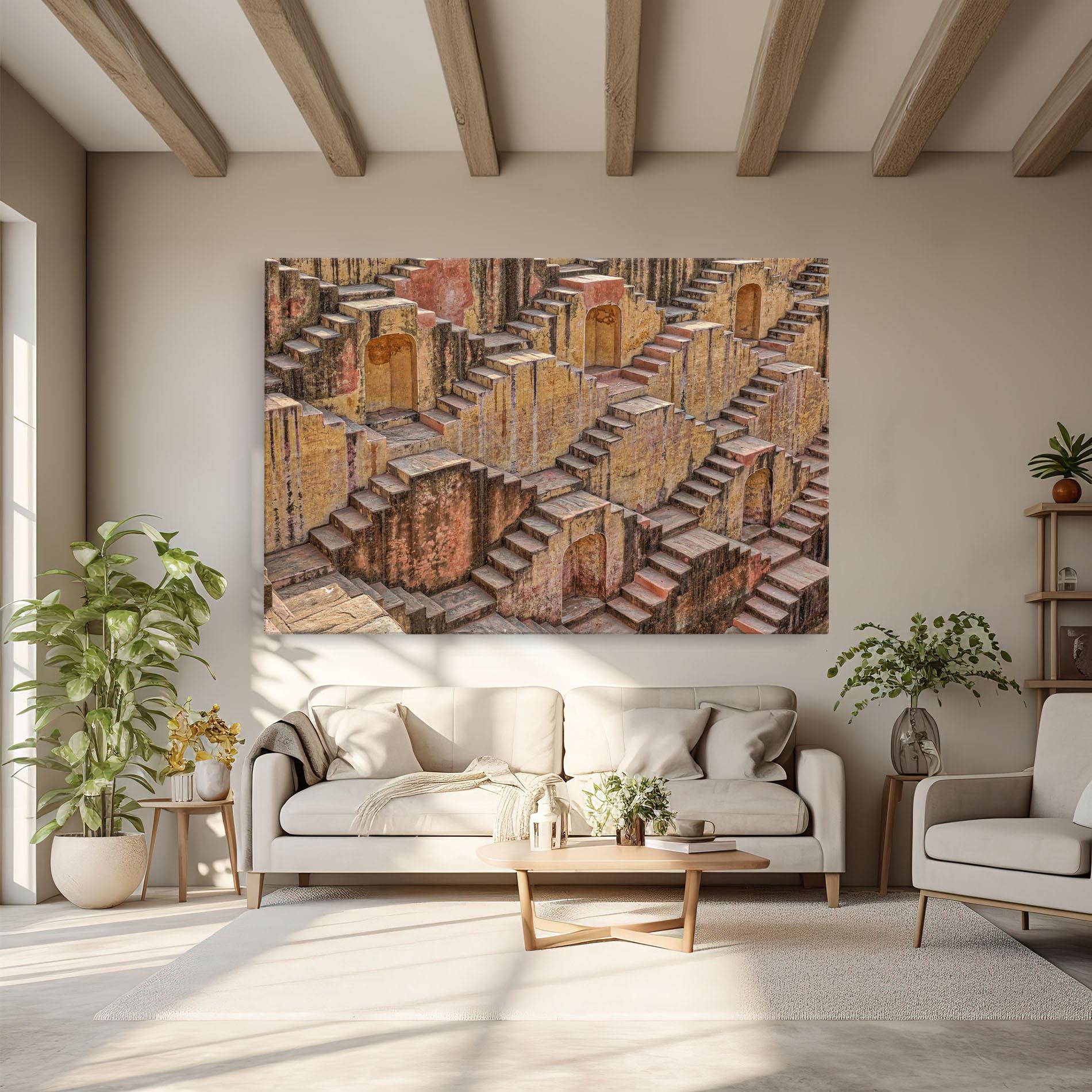 Tablou Canvas Old Brown Stairs mockup 6