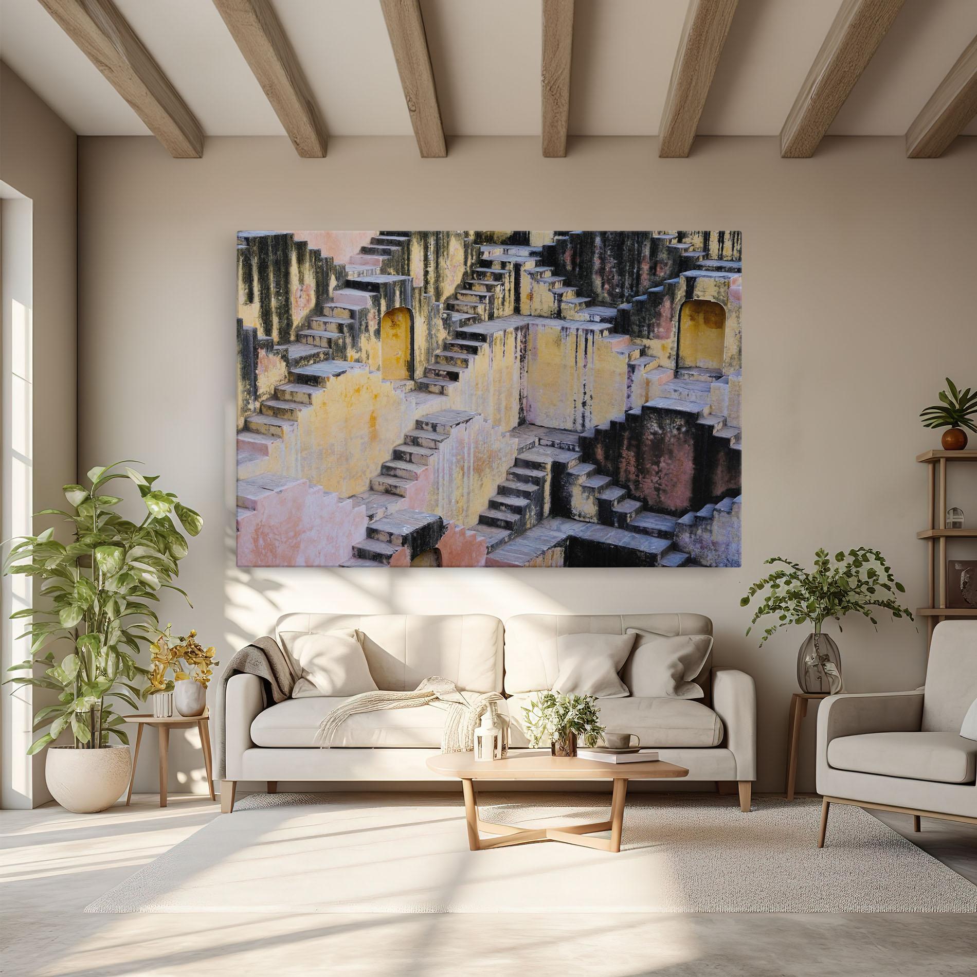 Tablou Canvas Old Yellow Stairs mockup 6